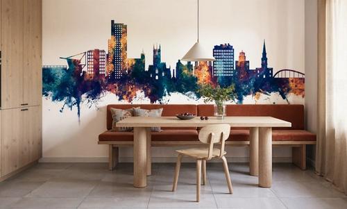 Wolverhampton England Skyline Blue & Bronze