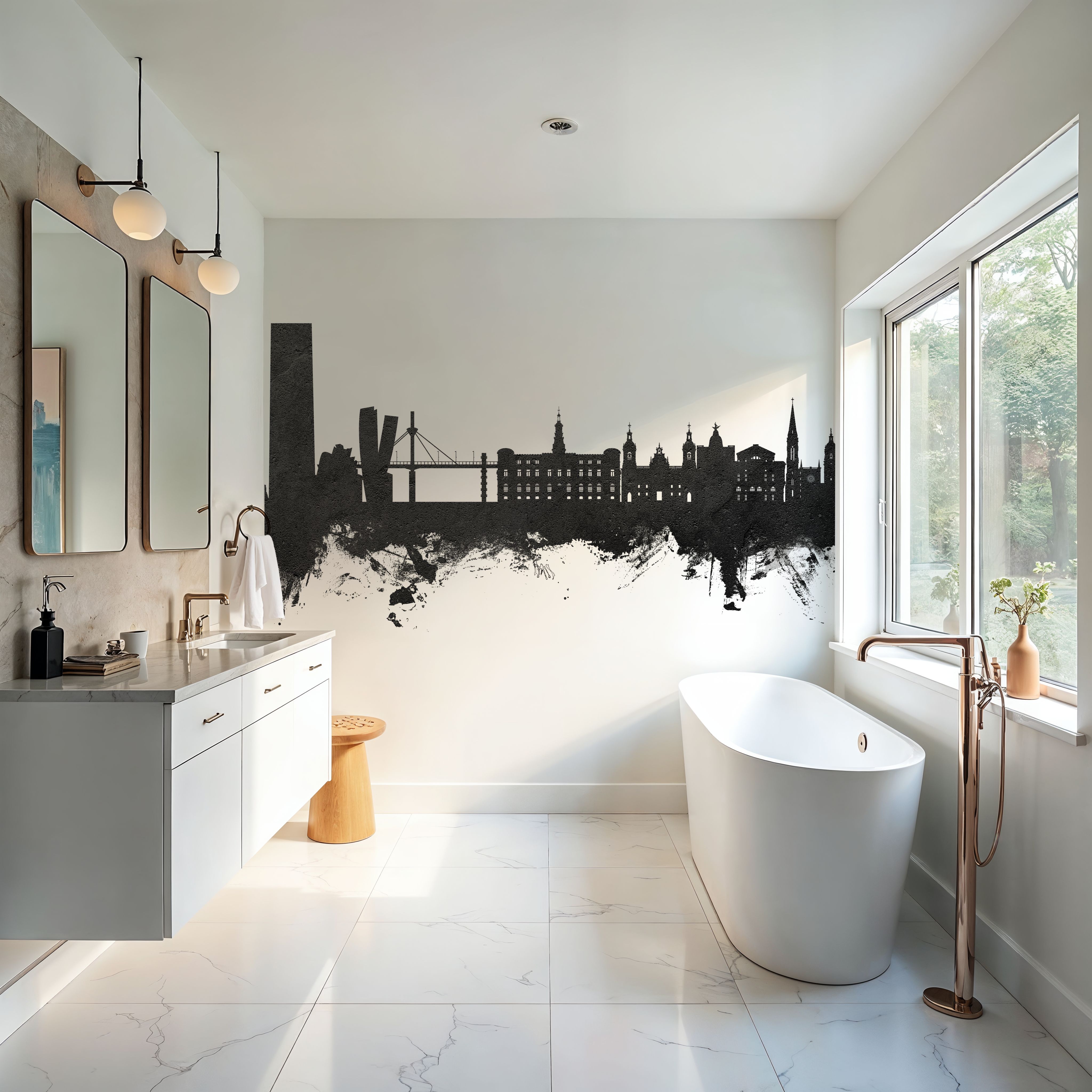 Bilbao Skyline Black & White