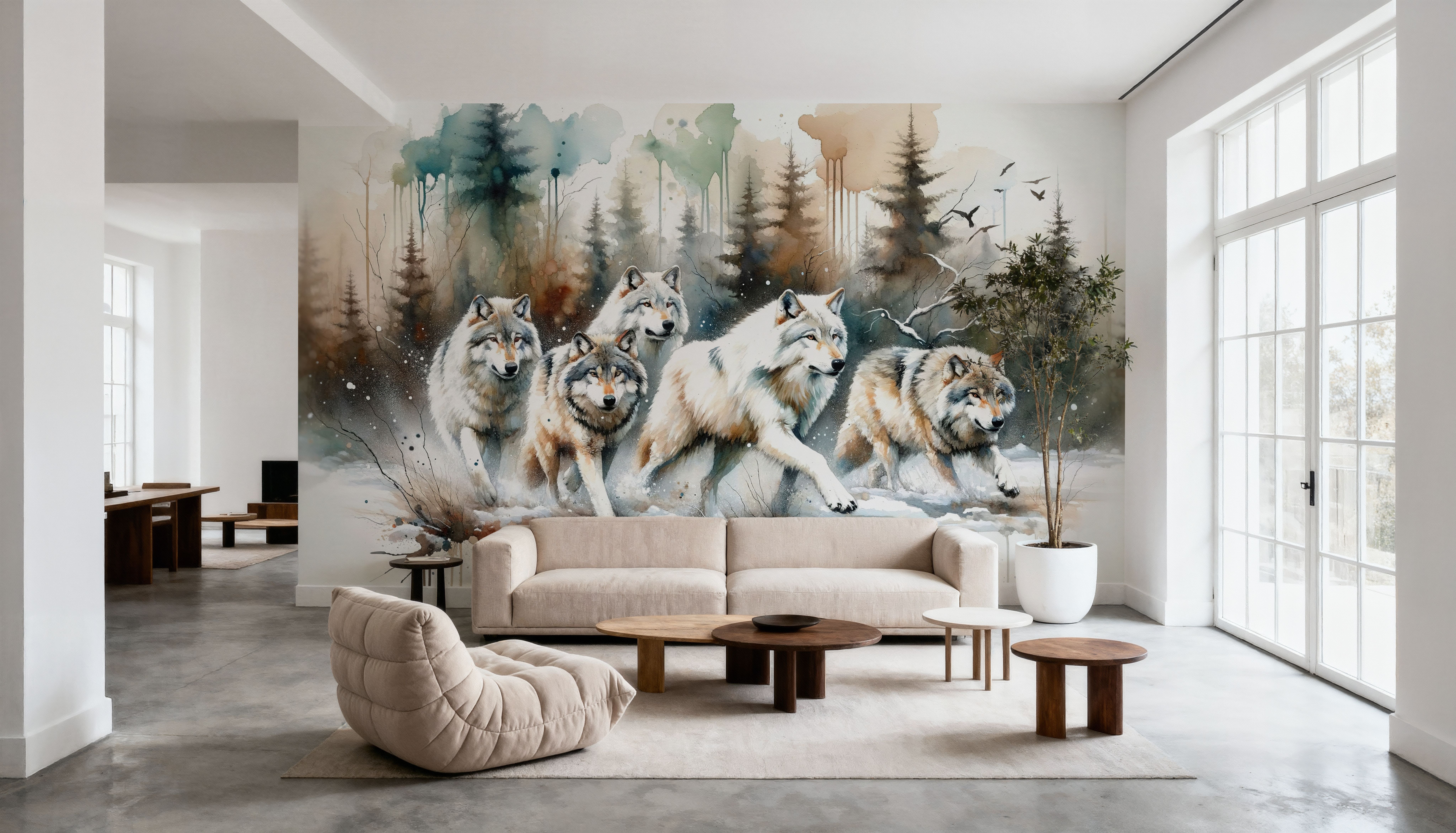 Watercolor Wolfpack