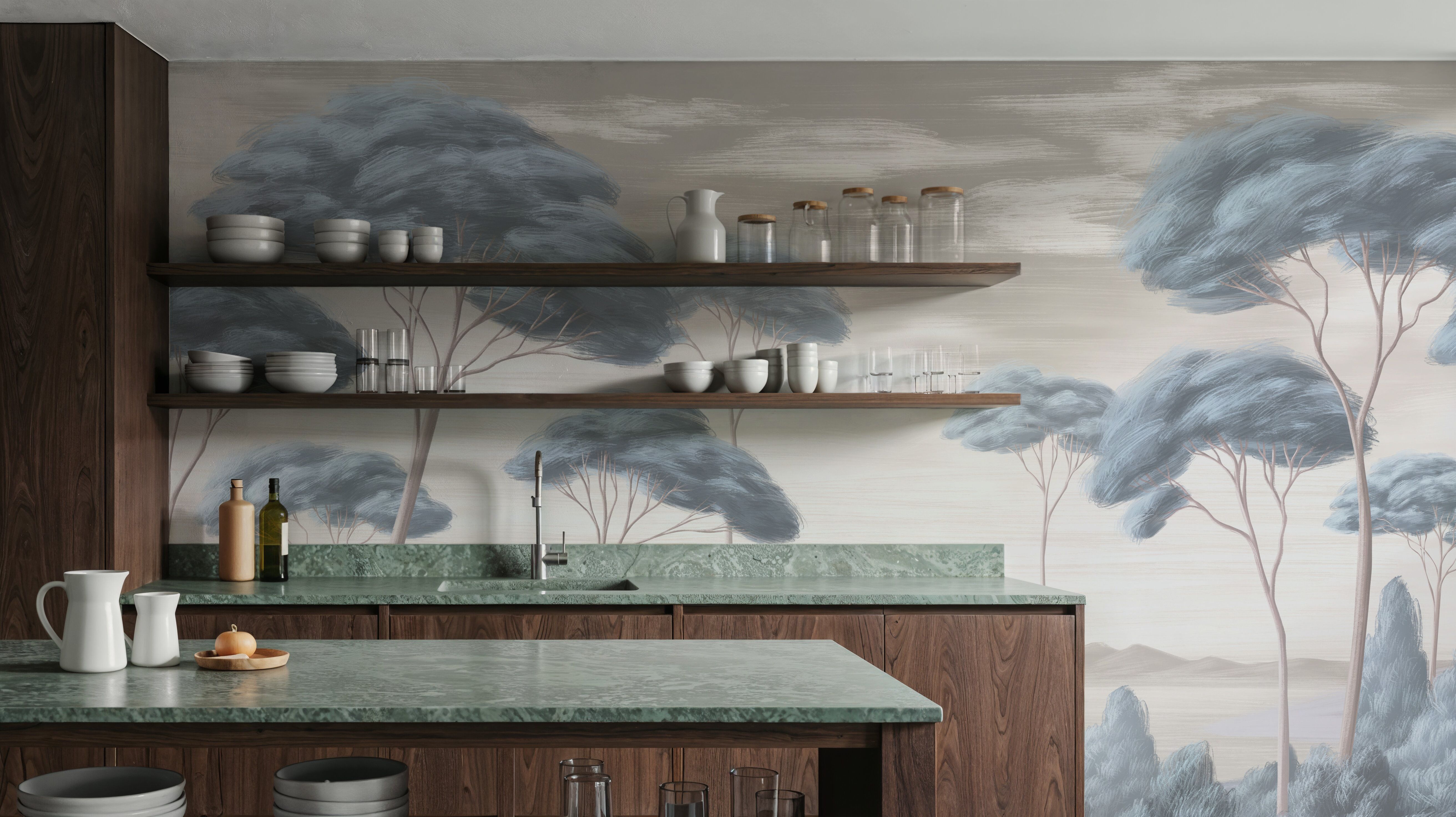 Verdant Horizon, Glacier Blue, Tapéta