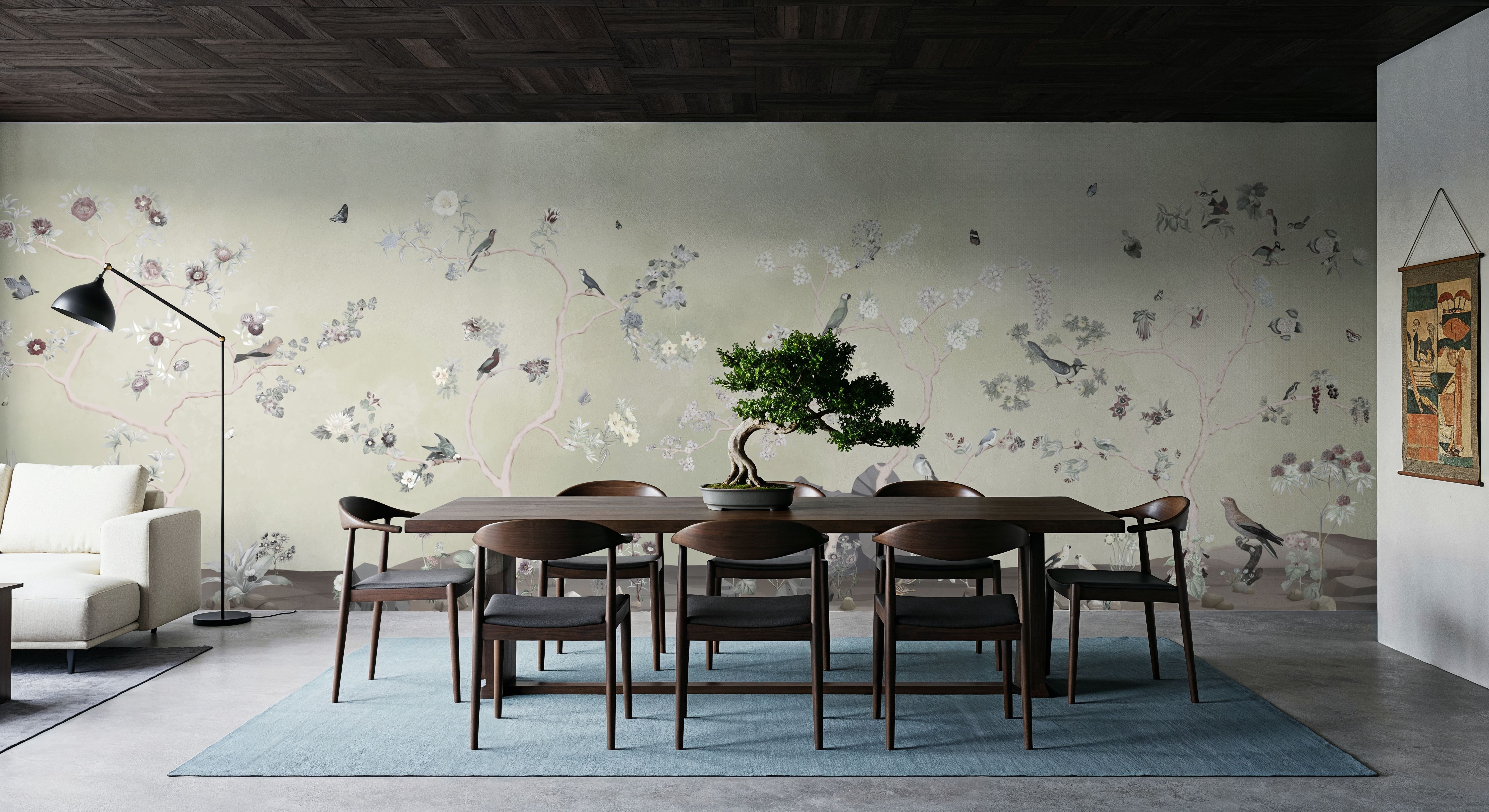 Birds in the Garden Light Green