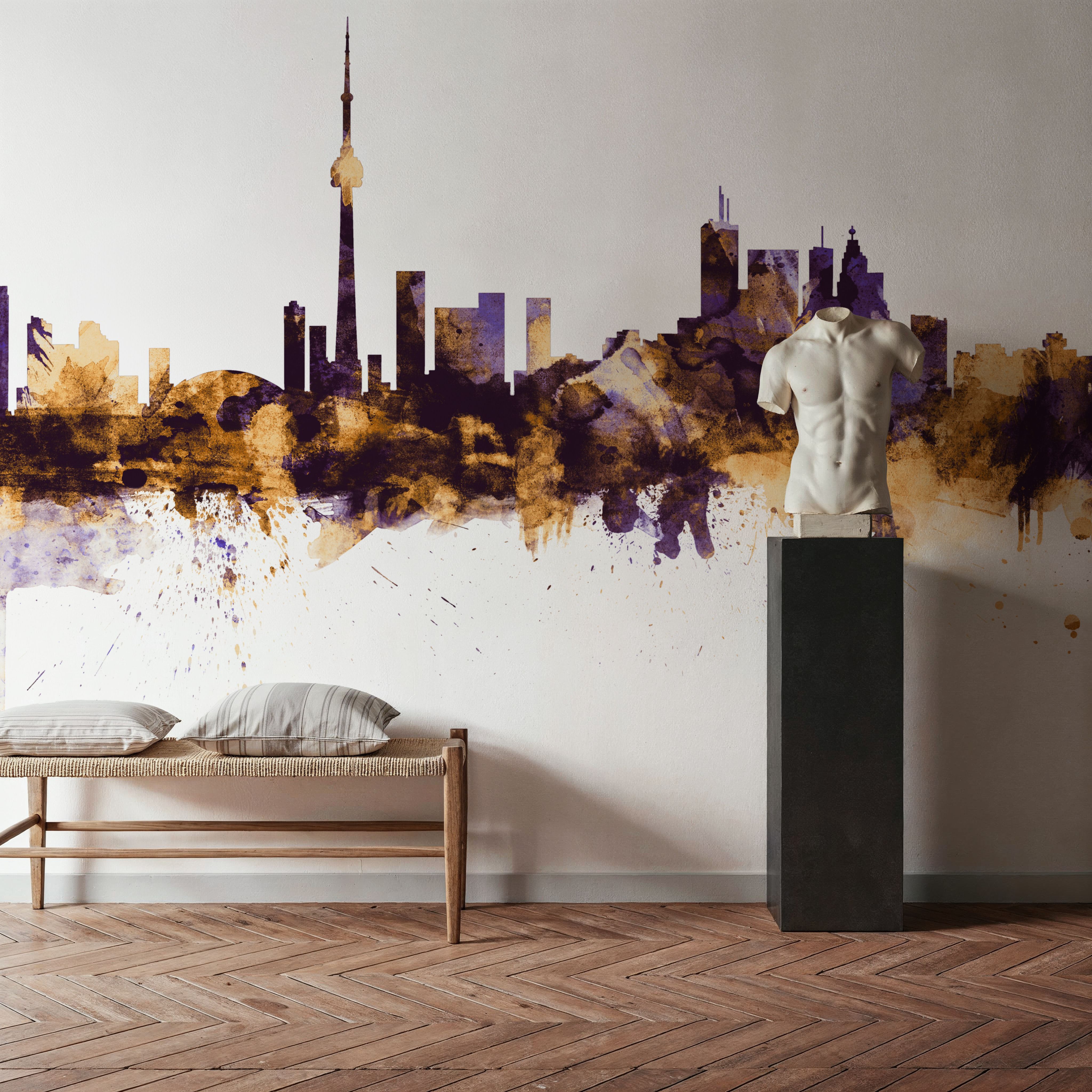 Toronto Canada Skyline Purple & Gold