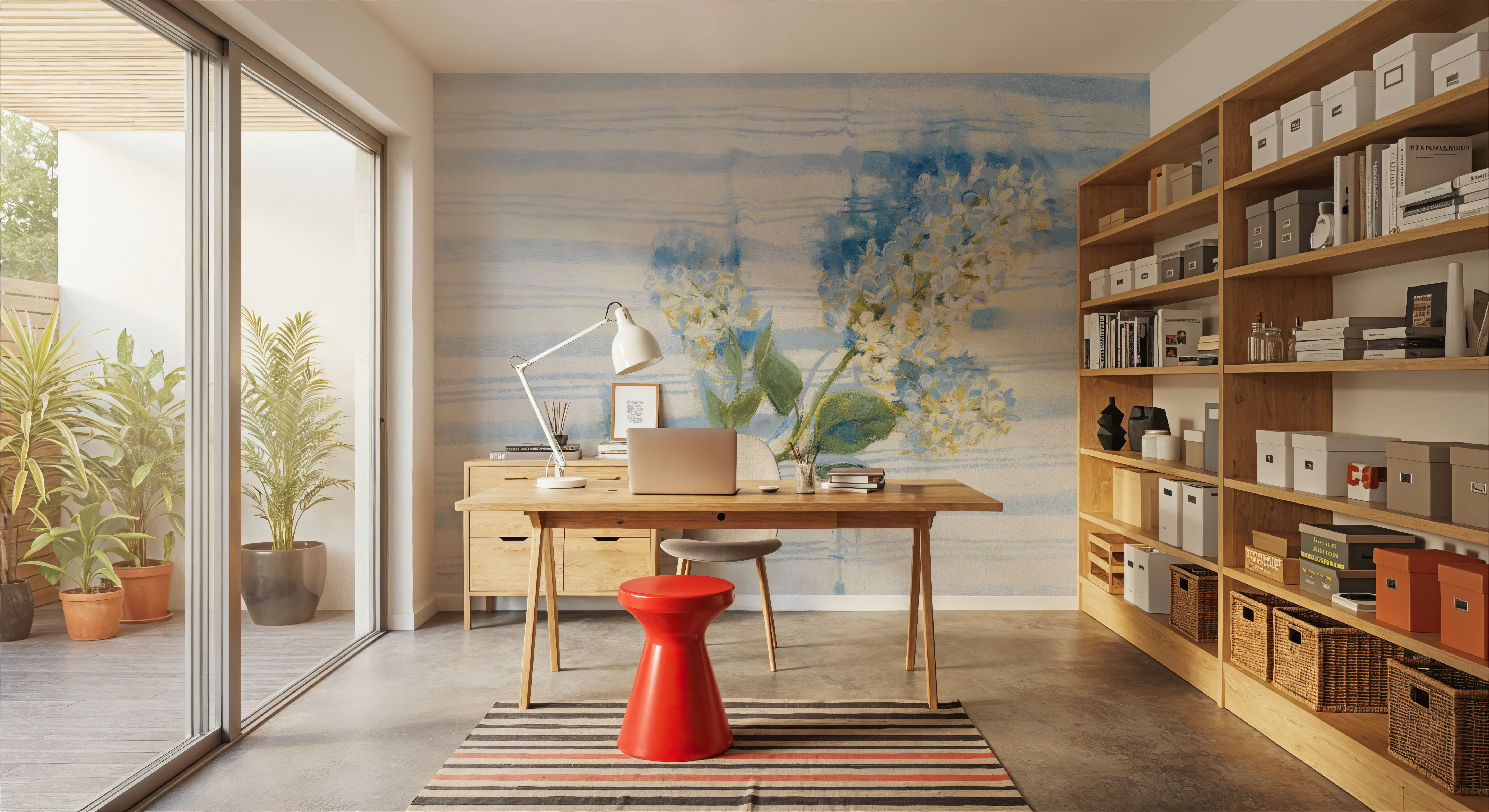 Lilac on Blue Stripe