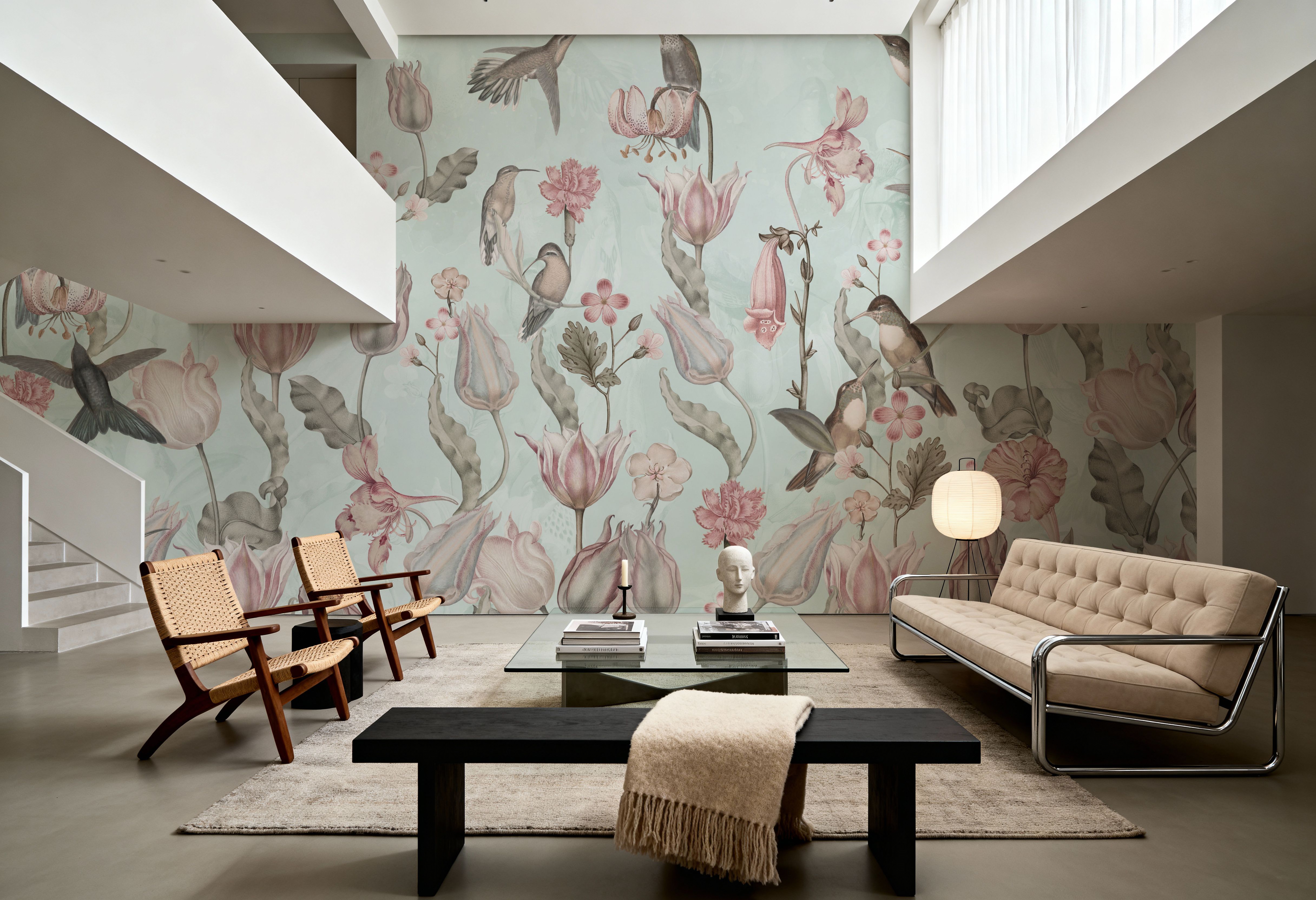 Tulips & Birds, Pistachio