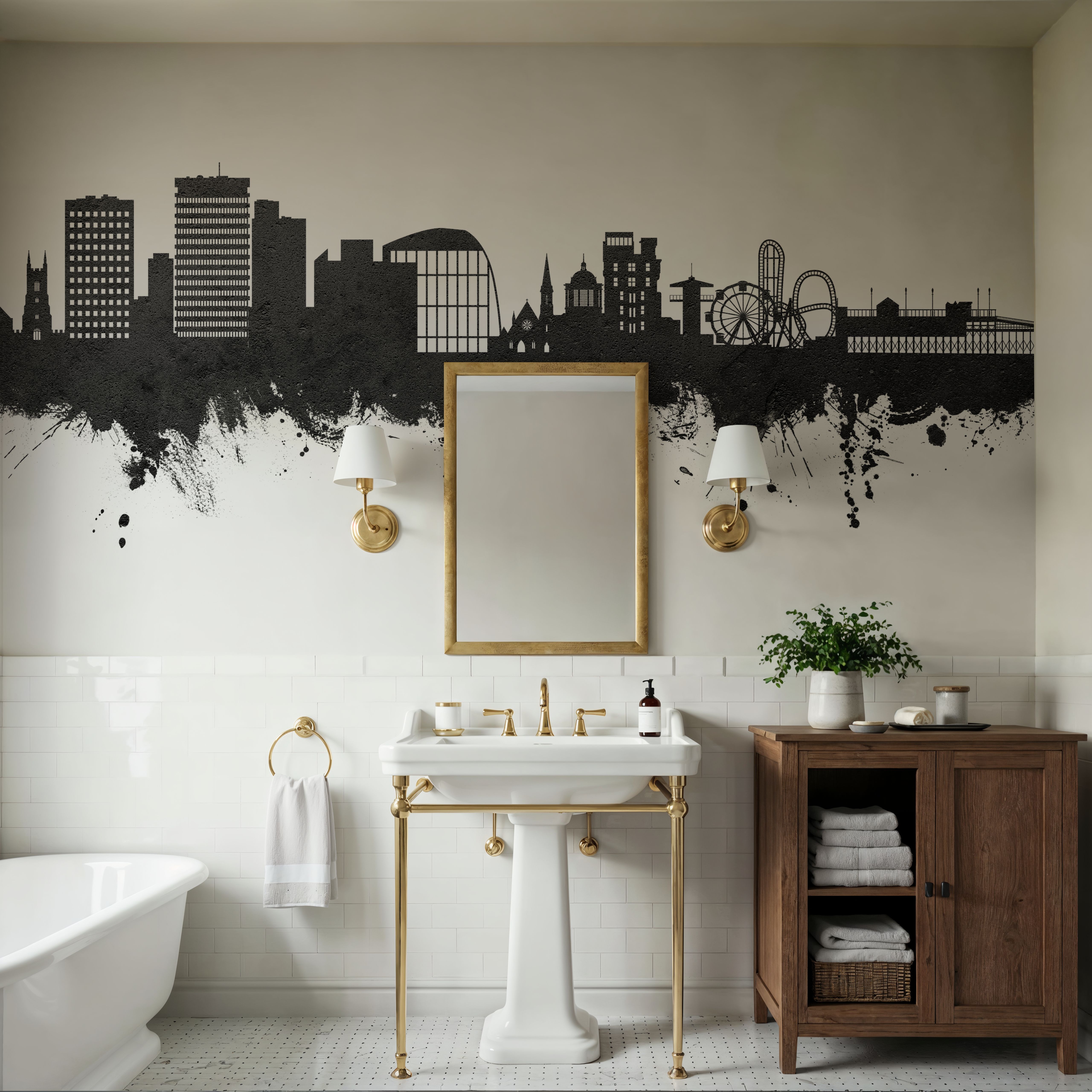 Southend-on-Sea England Skyline Black & White