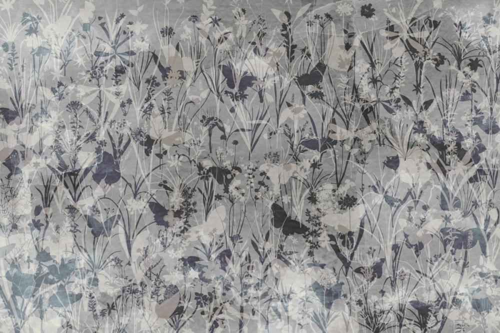 Herbals and Butterflies Double Silhouette Black