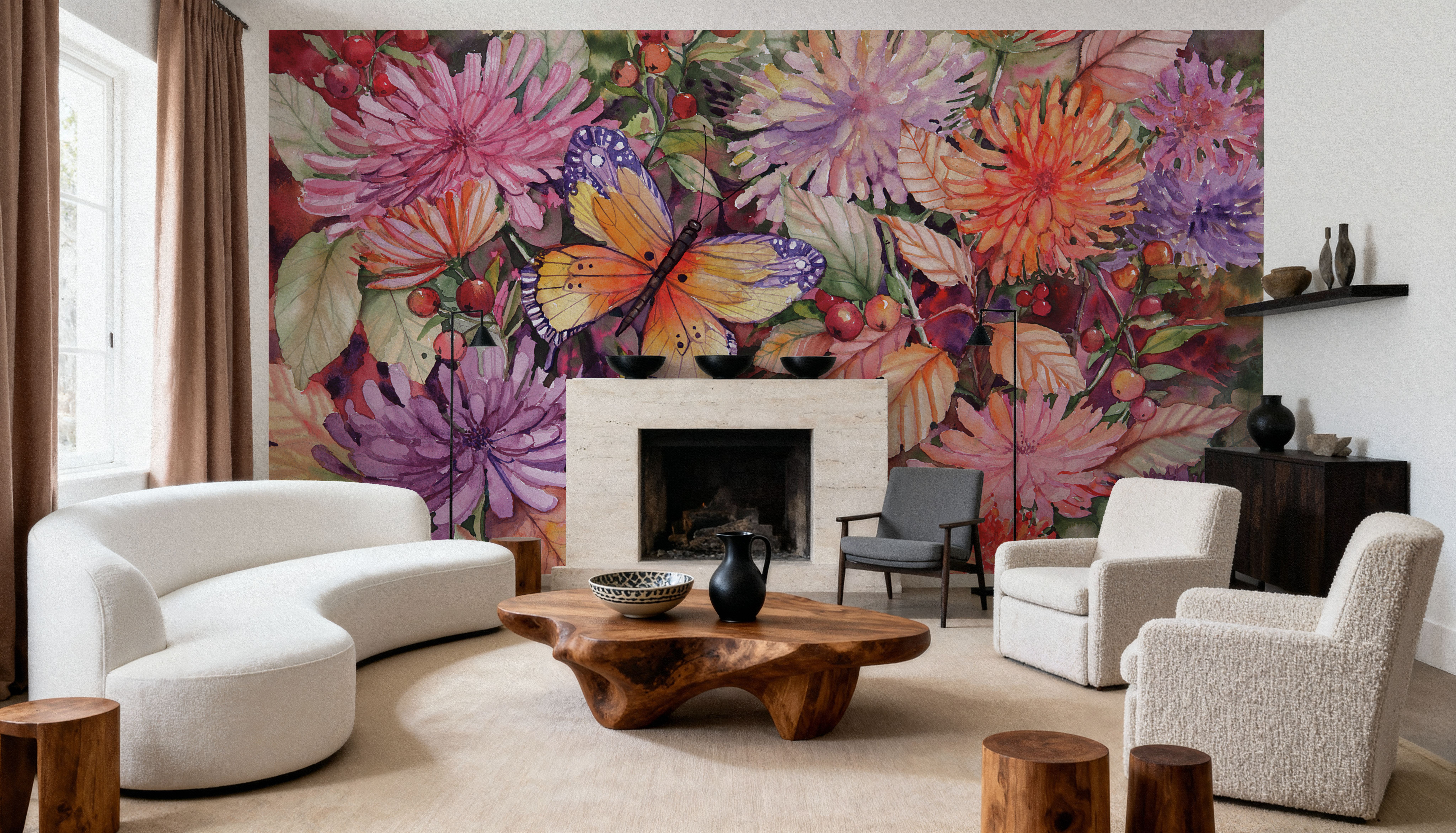 Butterfly and Dahlia