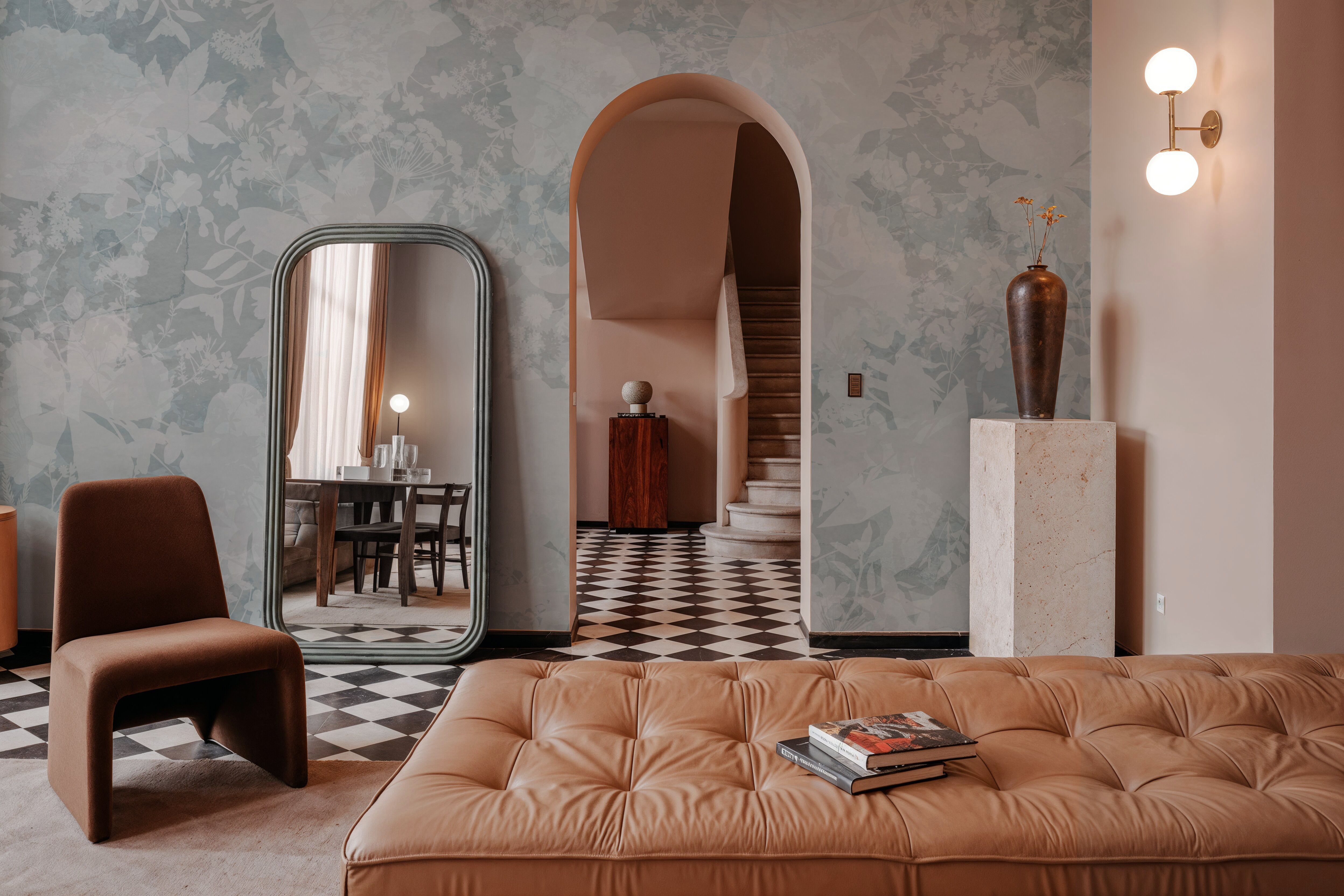 Flower Silhouette Blue