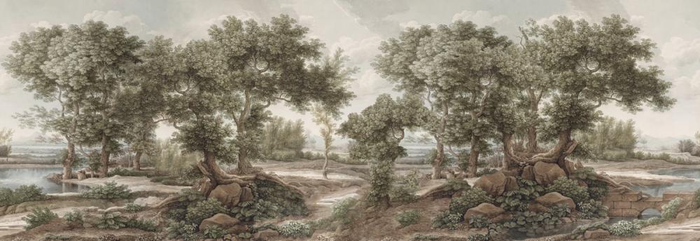 Riverbank Oak Landscape, Olive