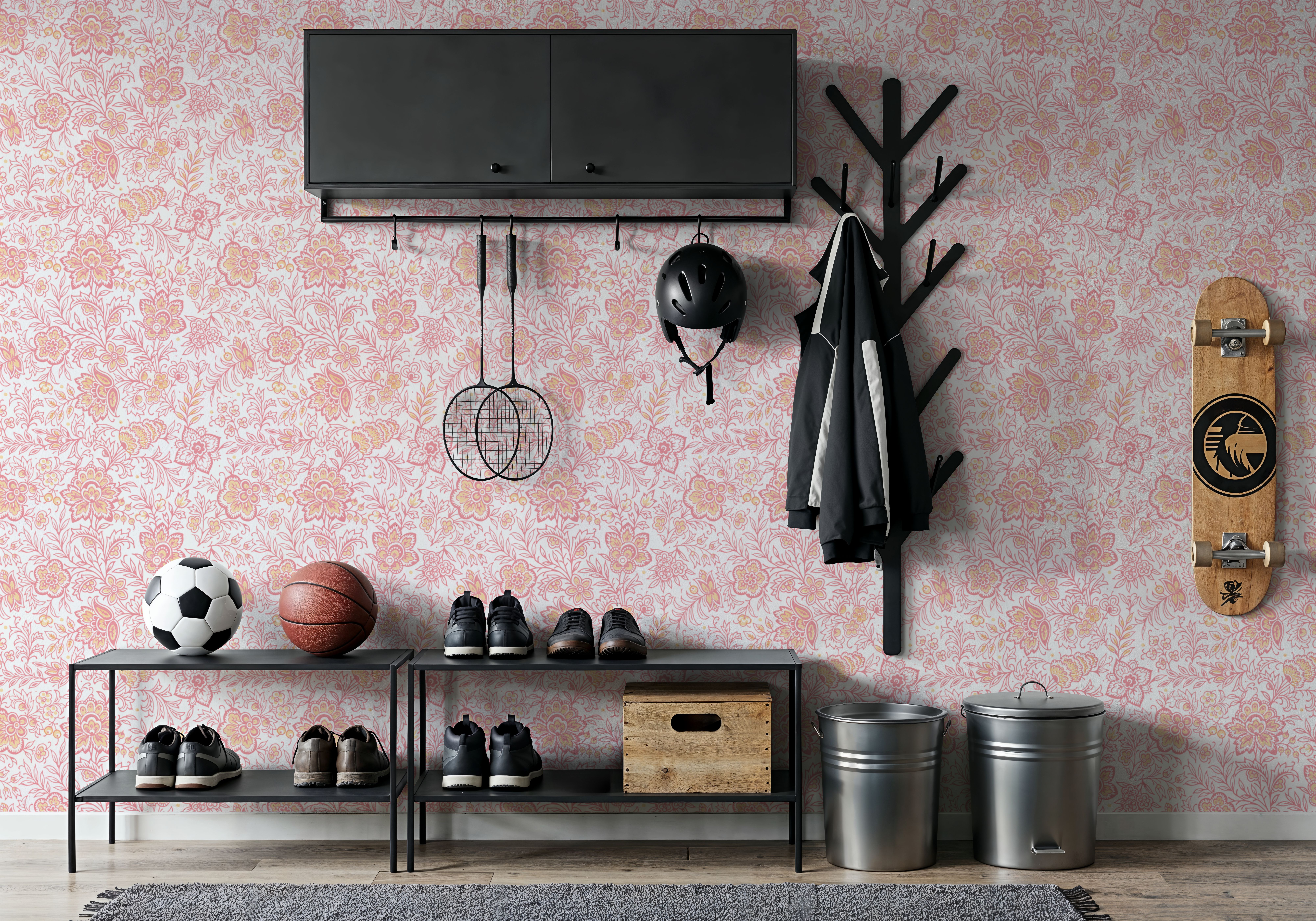 Kala Flowers Red on White