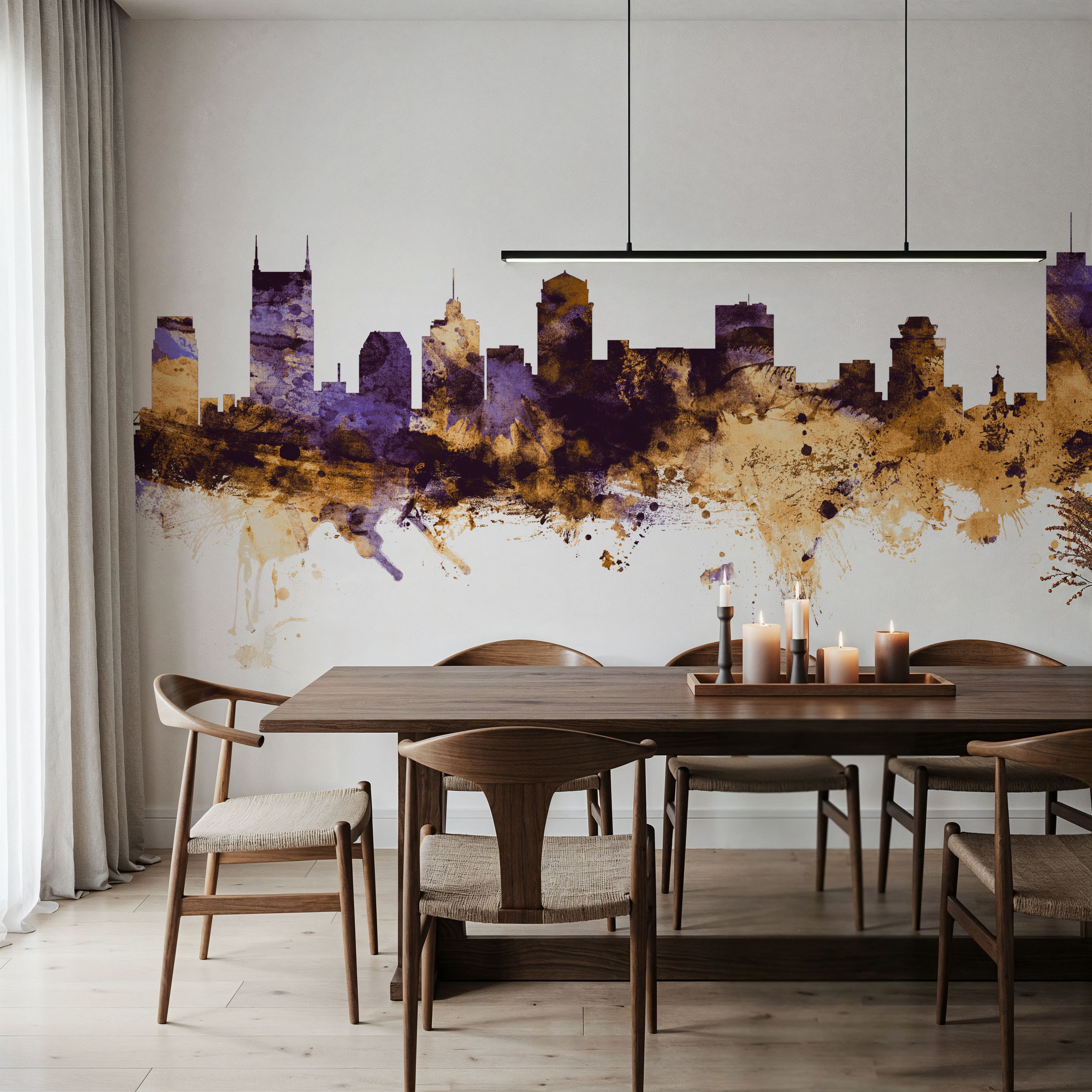 Nashville Tennessee Skyline Purple & Gold