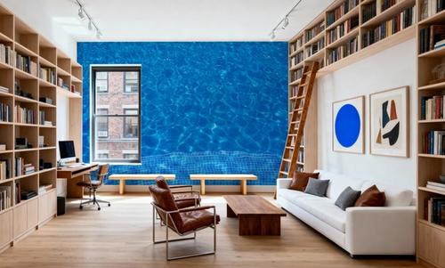 Blue Tiles Swimming