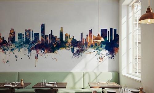 Honolulu Hawaii Skyline Blue & Bronze