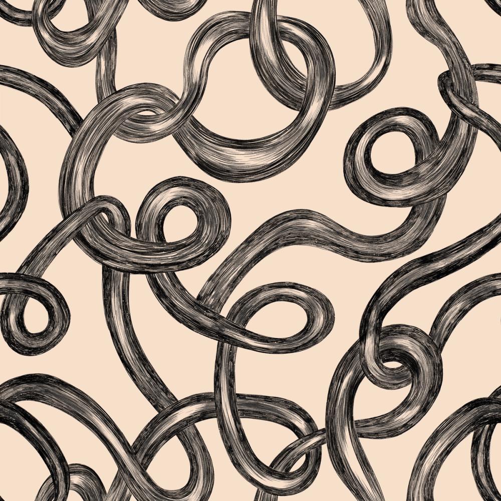 Swirl, Black on Ivory