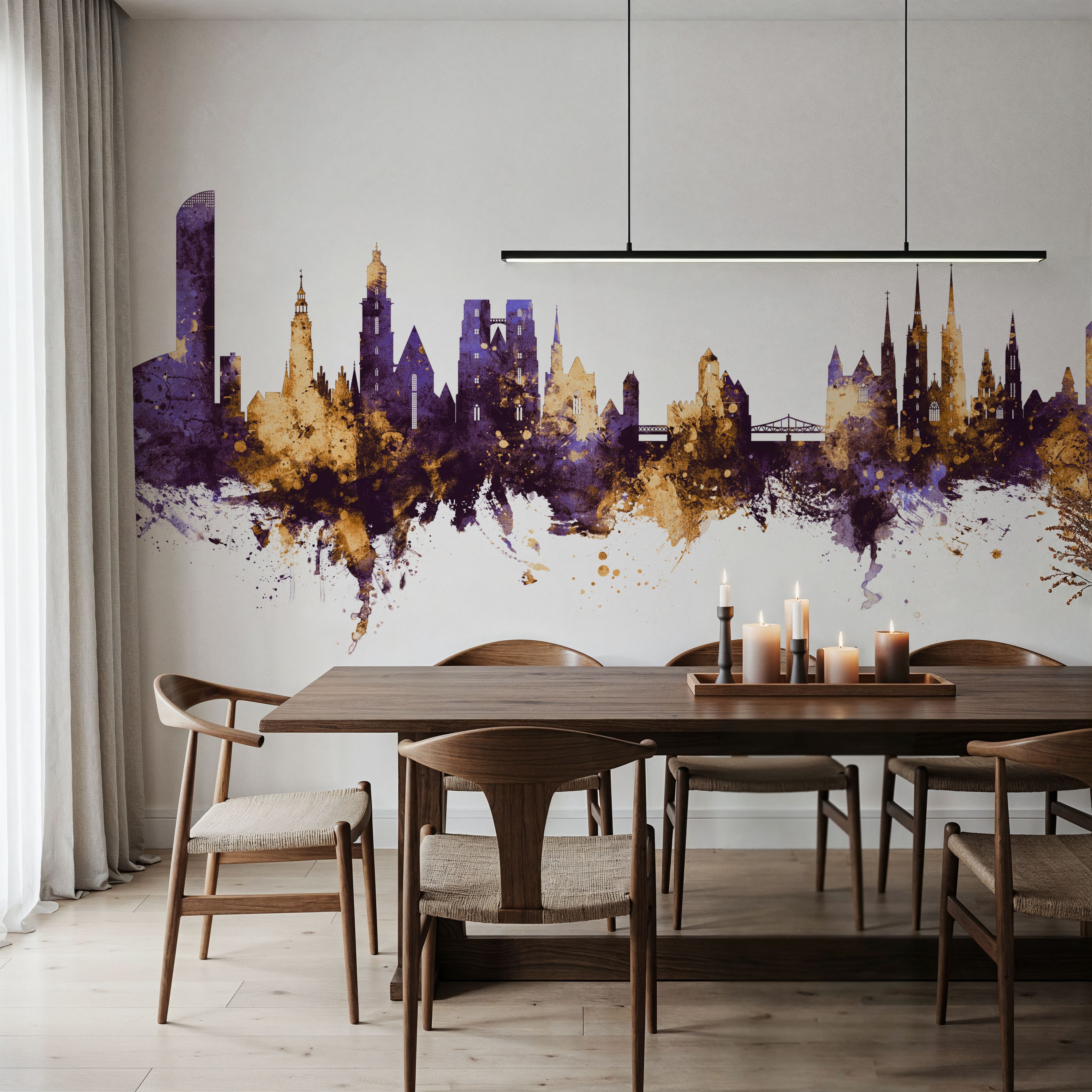 Wroclaw Poland Skyline Purple & Gold
