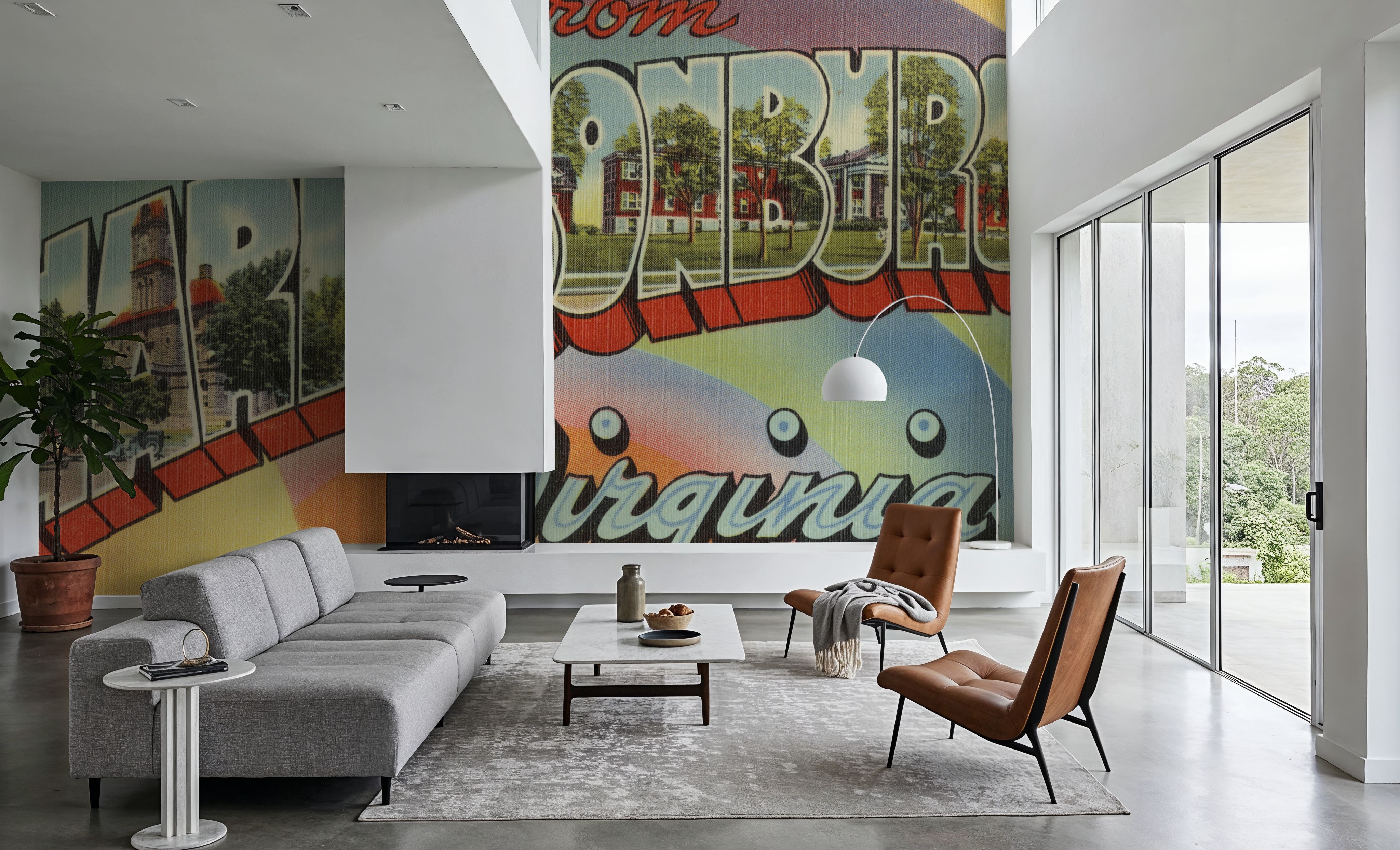 Greetings from Harrisonburg - Screenprint Postcard, Wallpaper