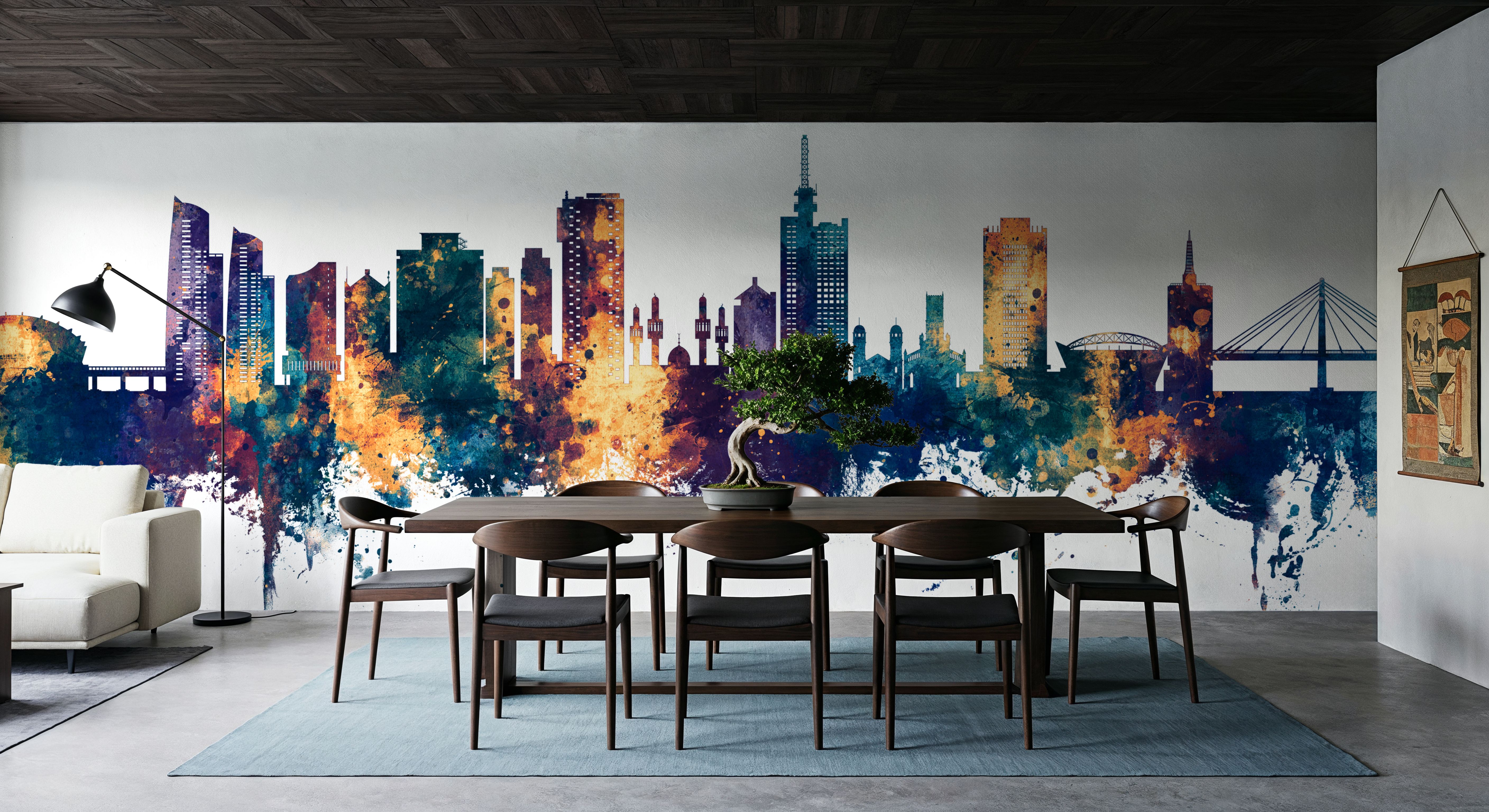 Lagos Nigeria Skyline Blue & Bronze