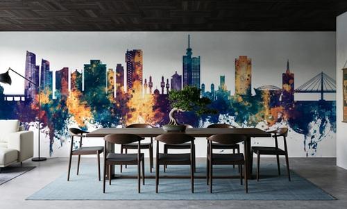 Lagos Nigeria Skyline Blue & Bronze