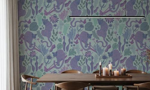 Jungle Leopards Violet & Mint