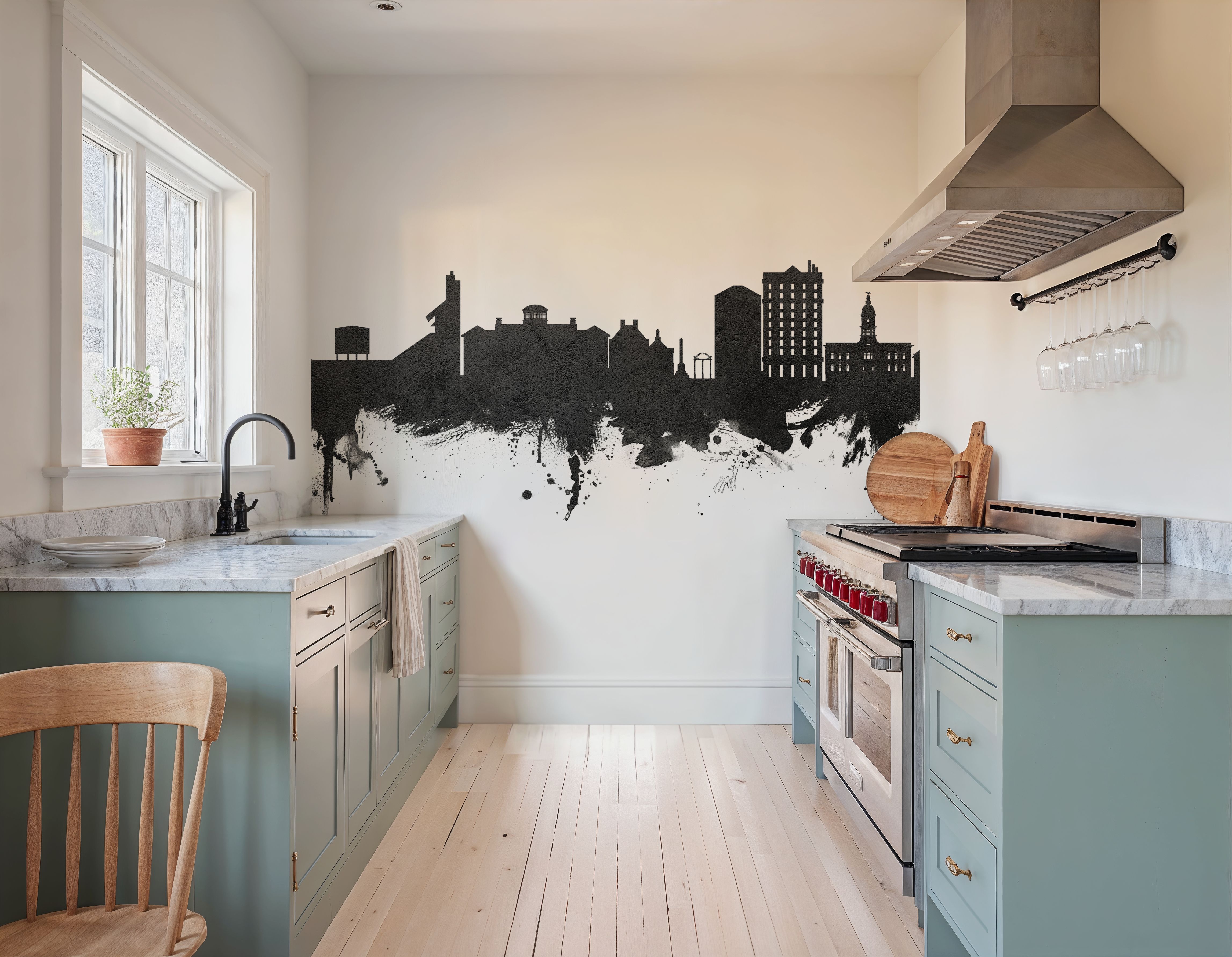 Athens Georgia Skyline Black & White