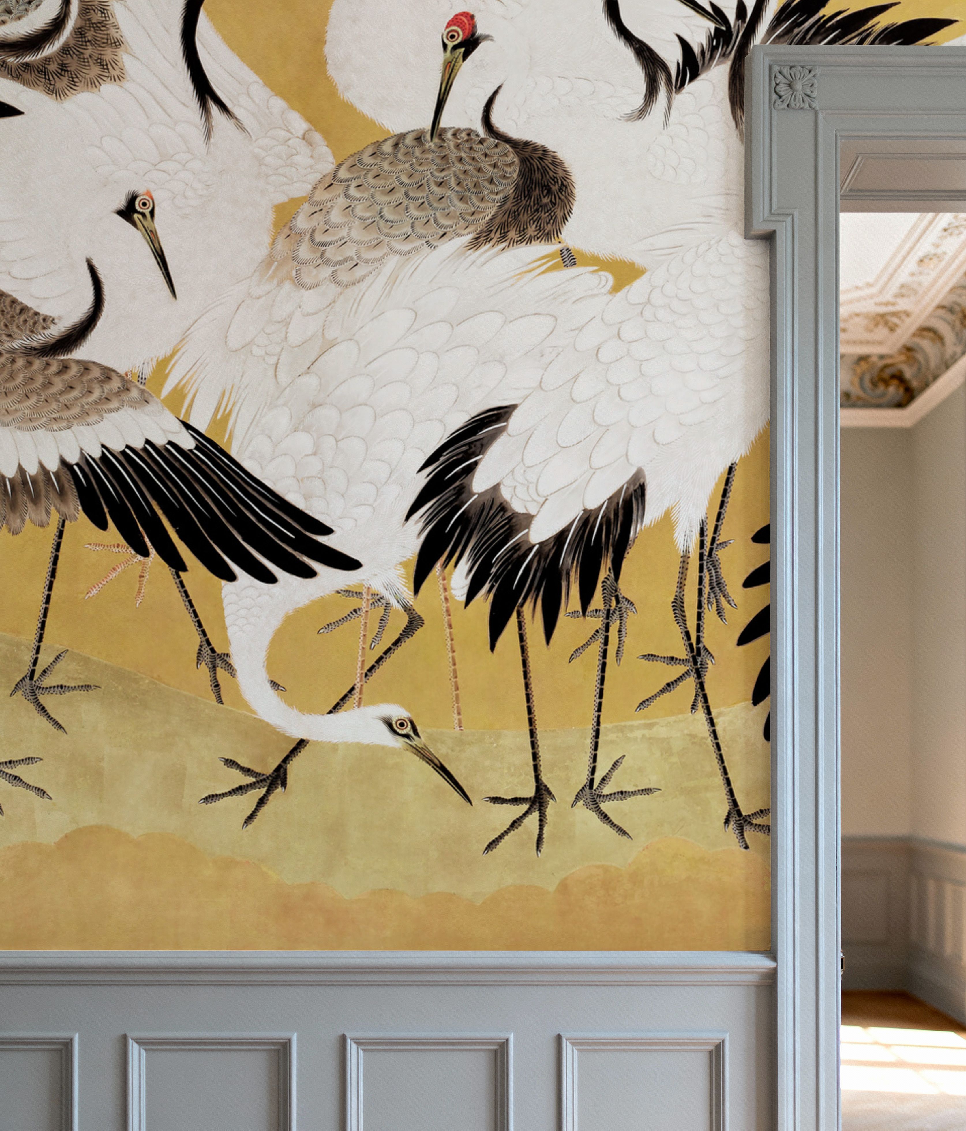 Japanese Flock of Cranes, Sun