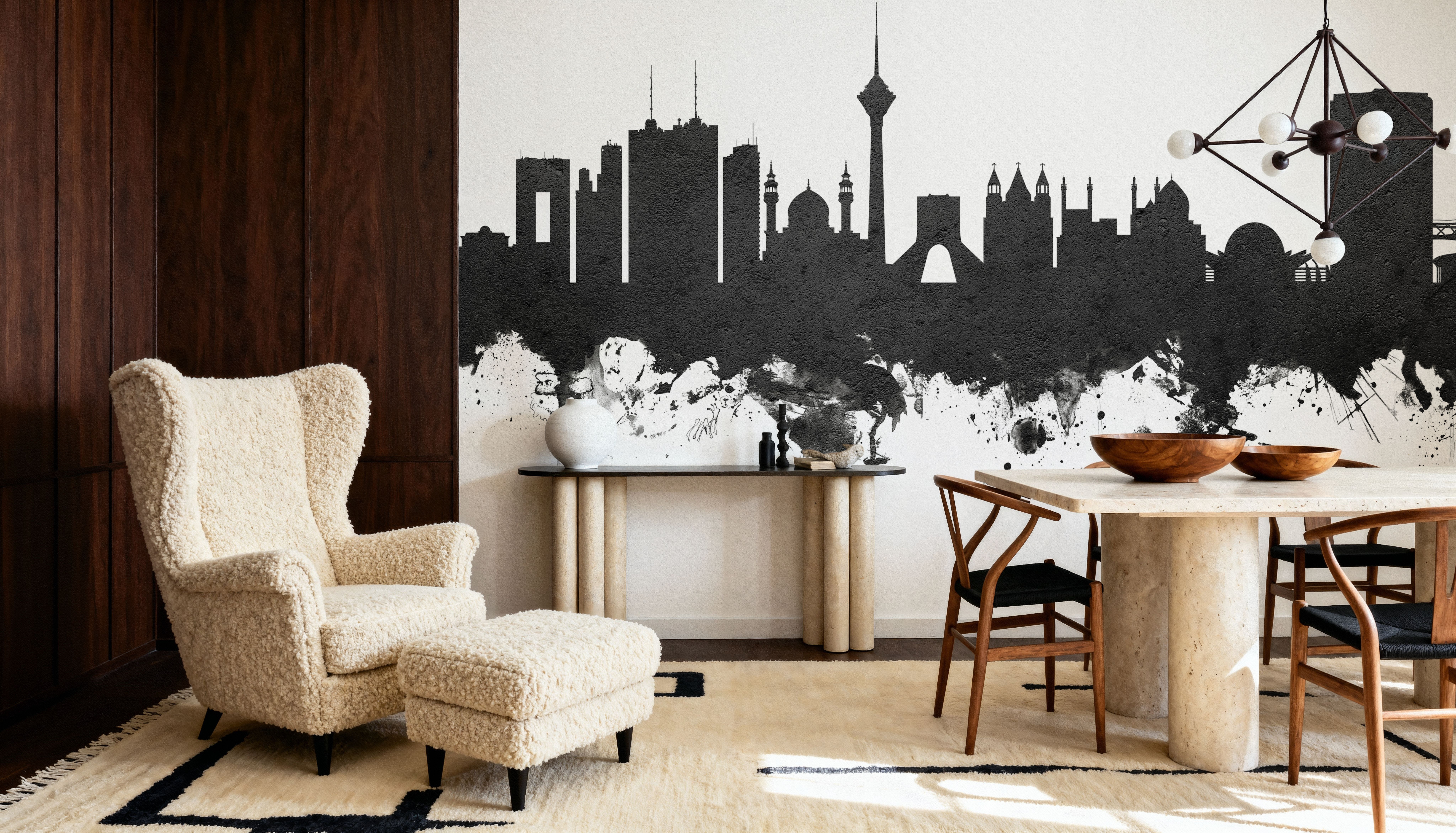 Tehran Iran Skyline Black & White