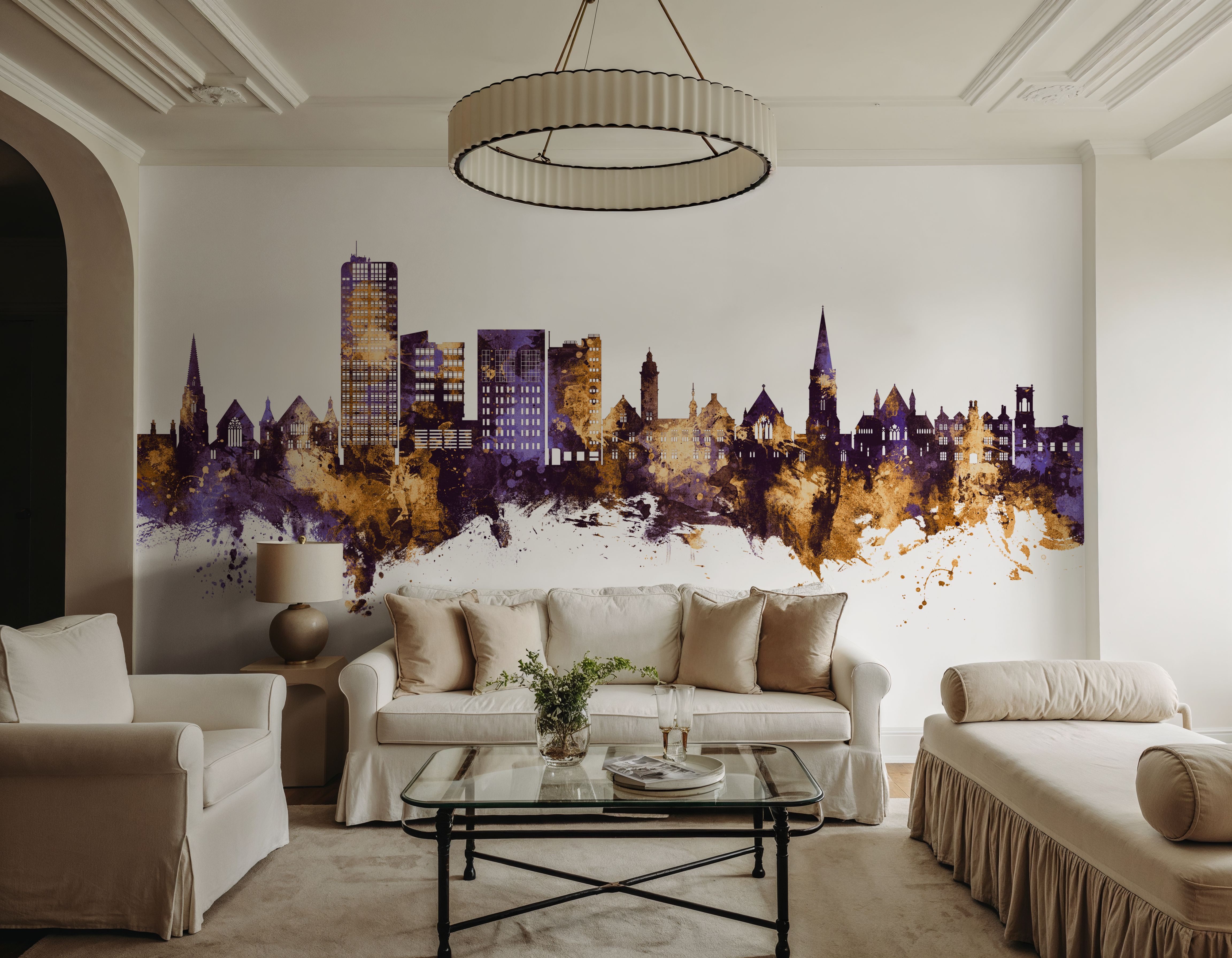Swindon England Skyline Purple & Gold