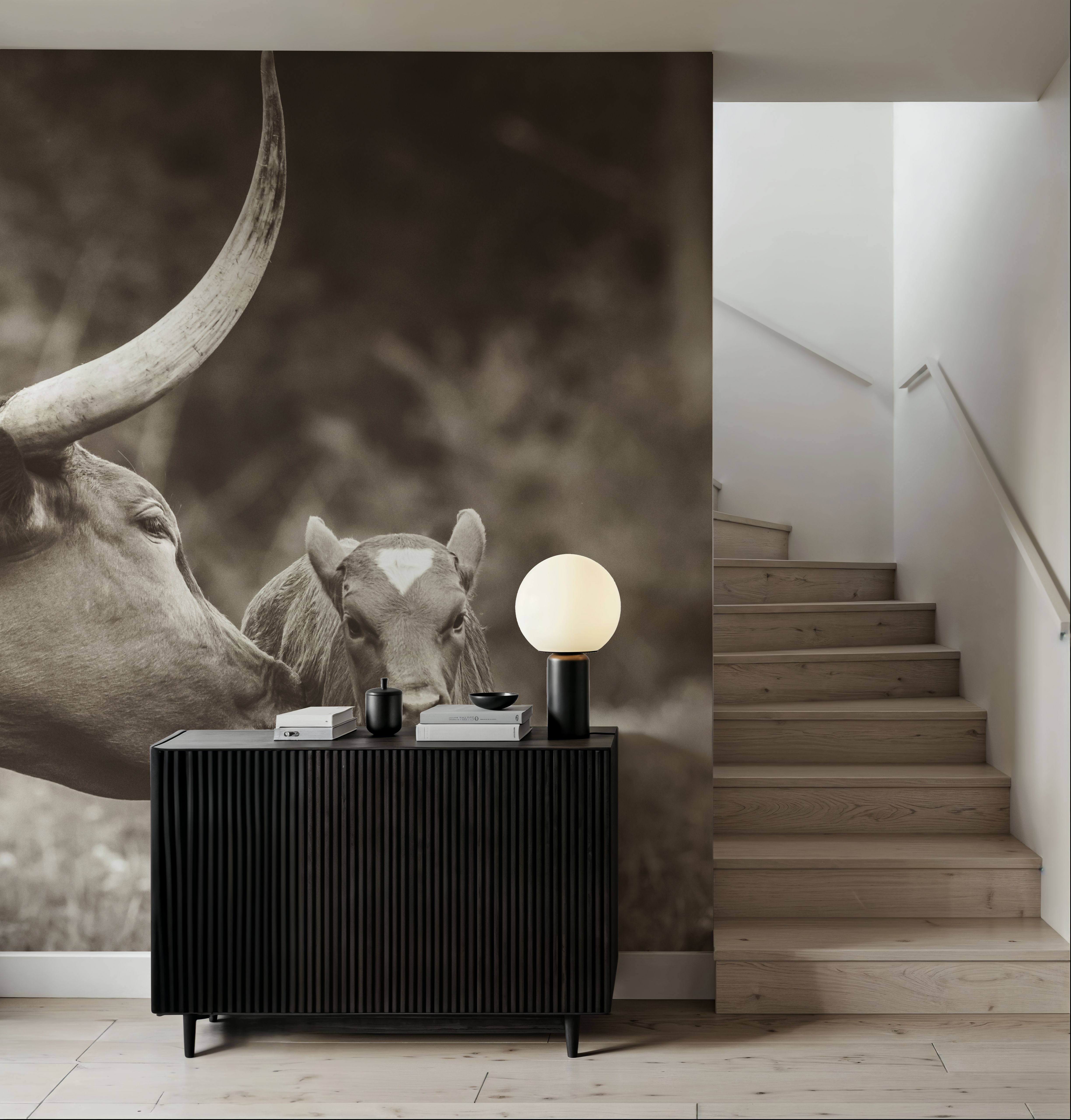 Longhorn Pasture Pair Sepia