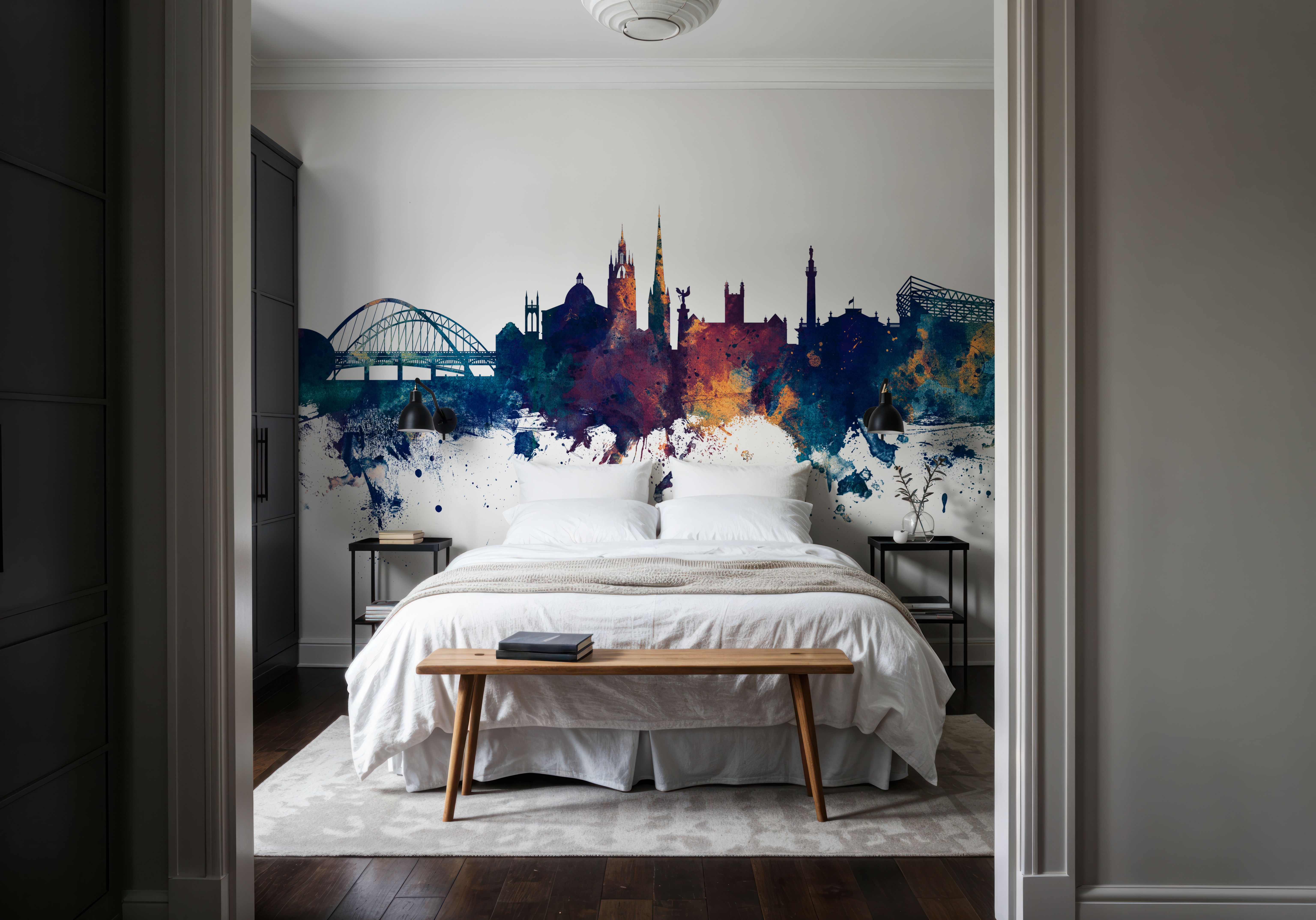 Newcastle England Skyline Blue & Bronze