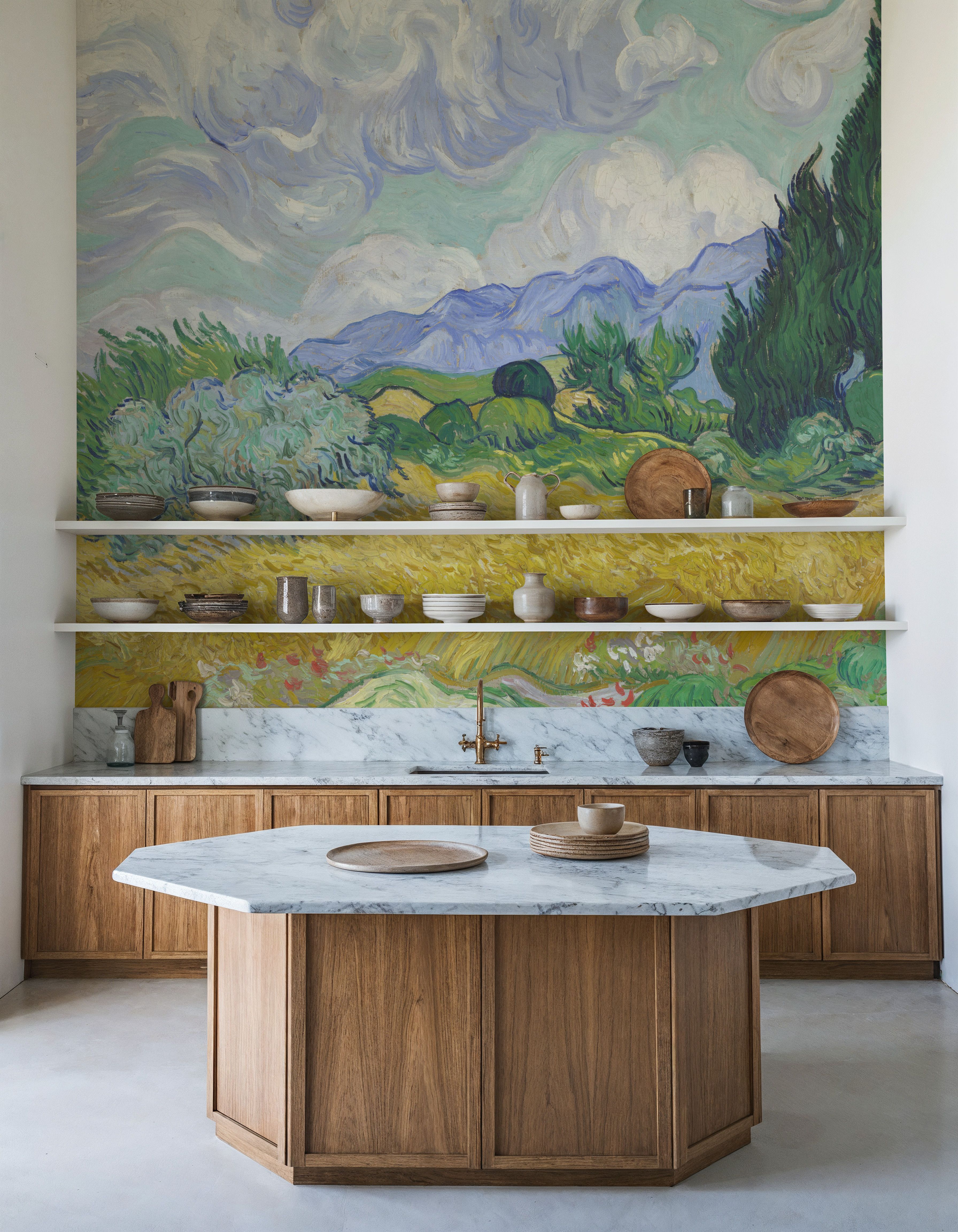 Wheat Field with Cypresses