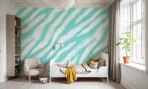 Watercolor Tiger Stripes, Turqouise