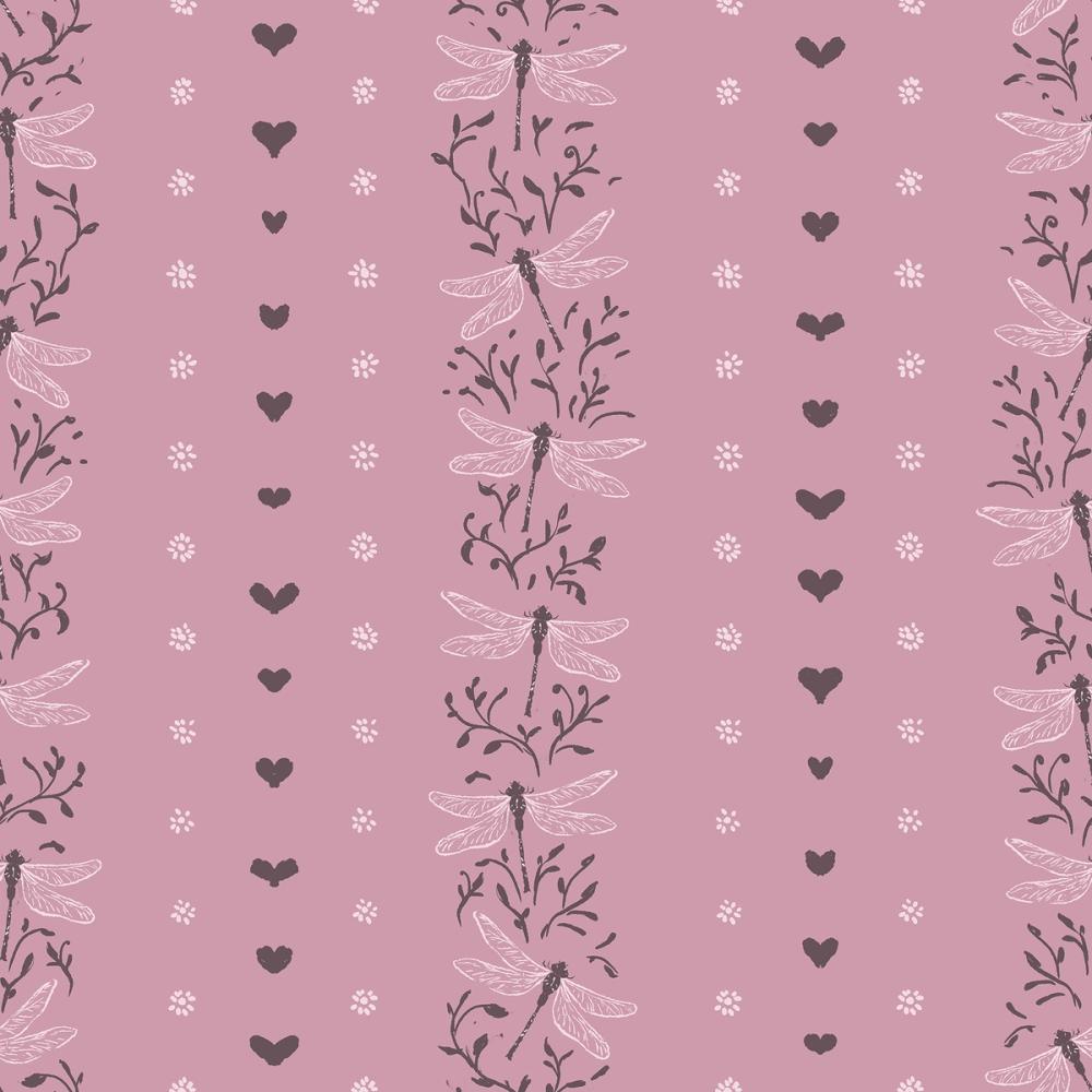 Dragonfly Stripes, Raspberry