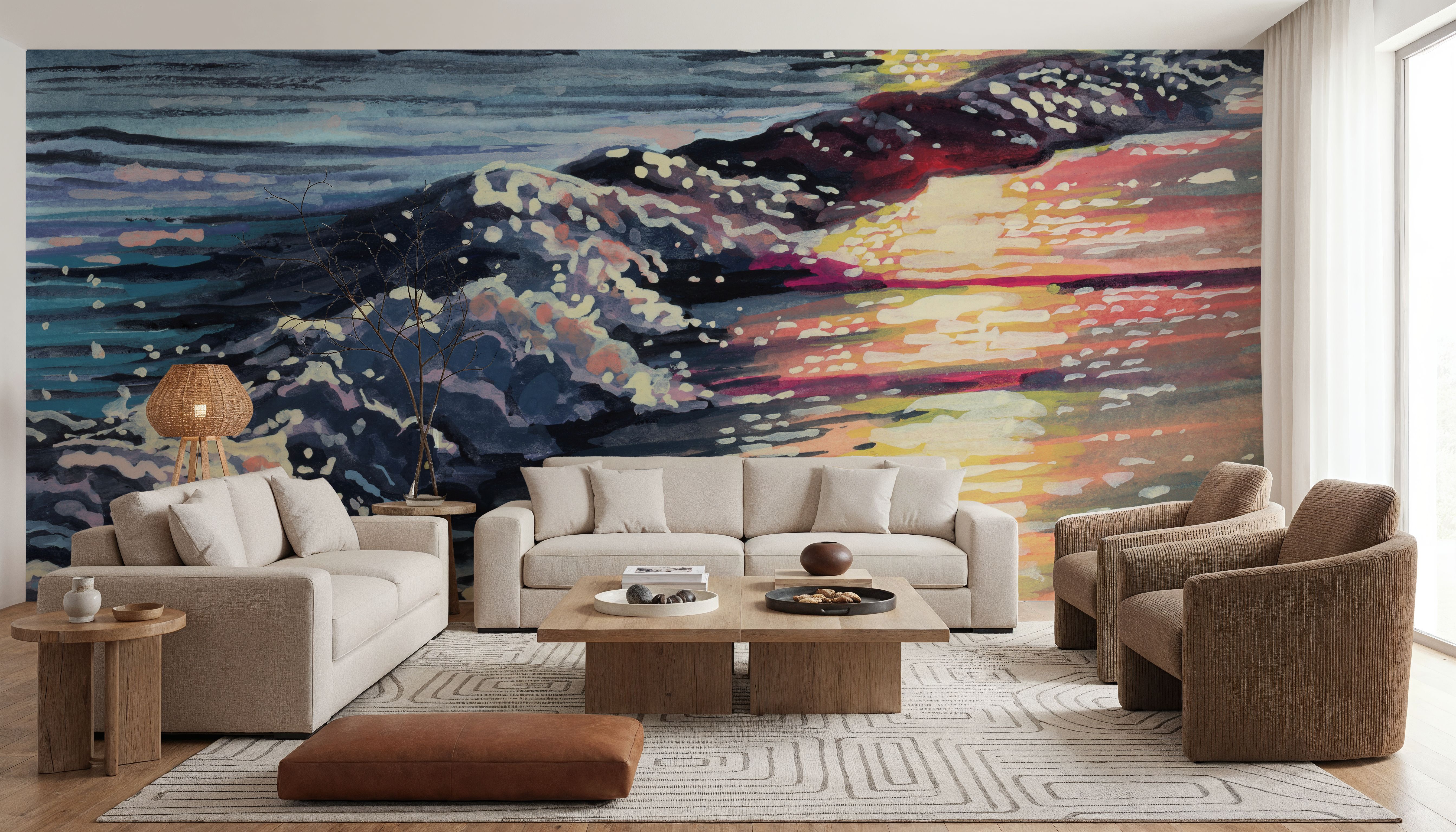 Colorful Sunset on The Waves