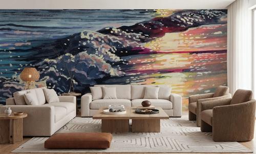 Colorful Sunset on The Waves