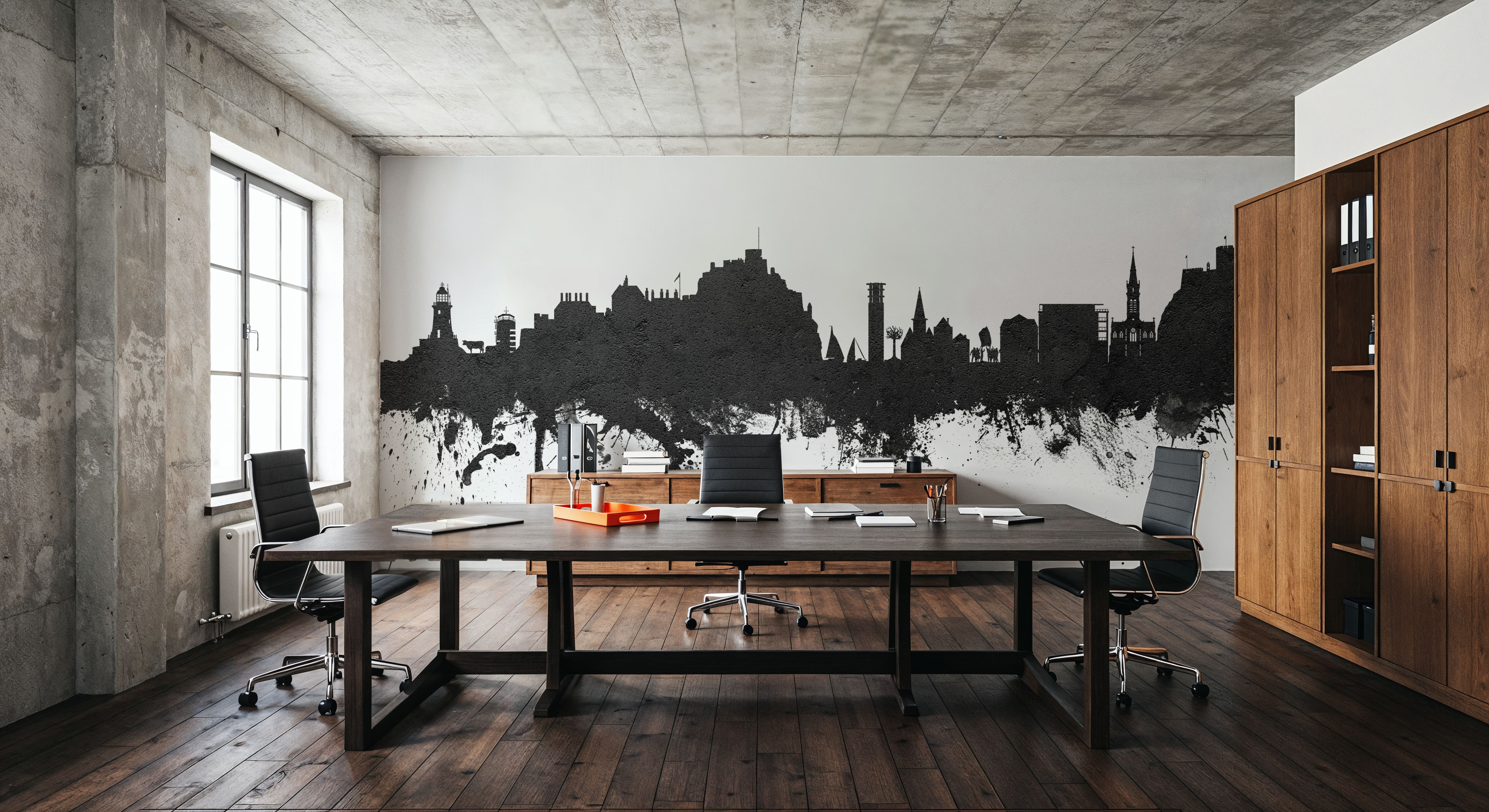 Jersey Channel Islands Skyline Black & White, Tapeten