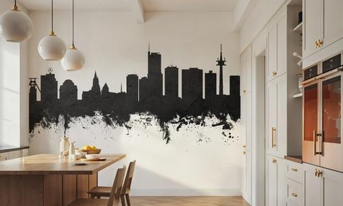 Essen Germany Skyline Black & White