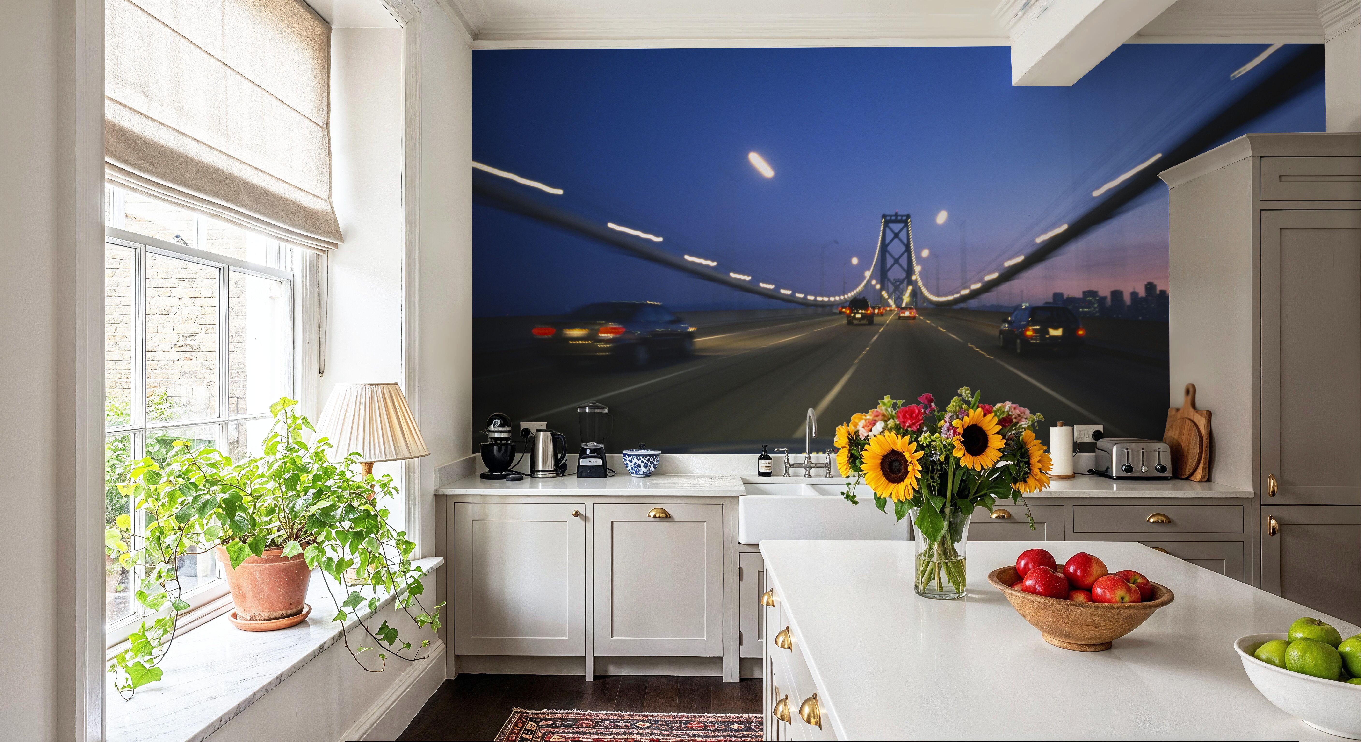 Twilight Bridge Crossing, Behang