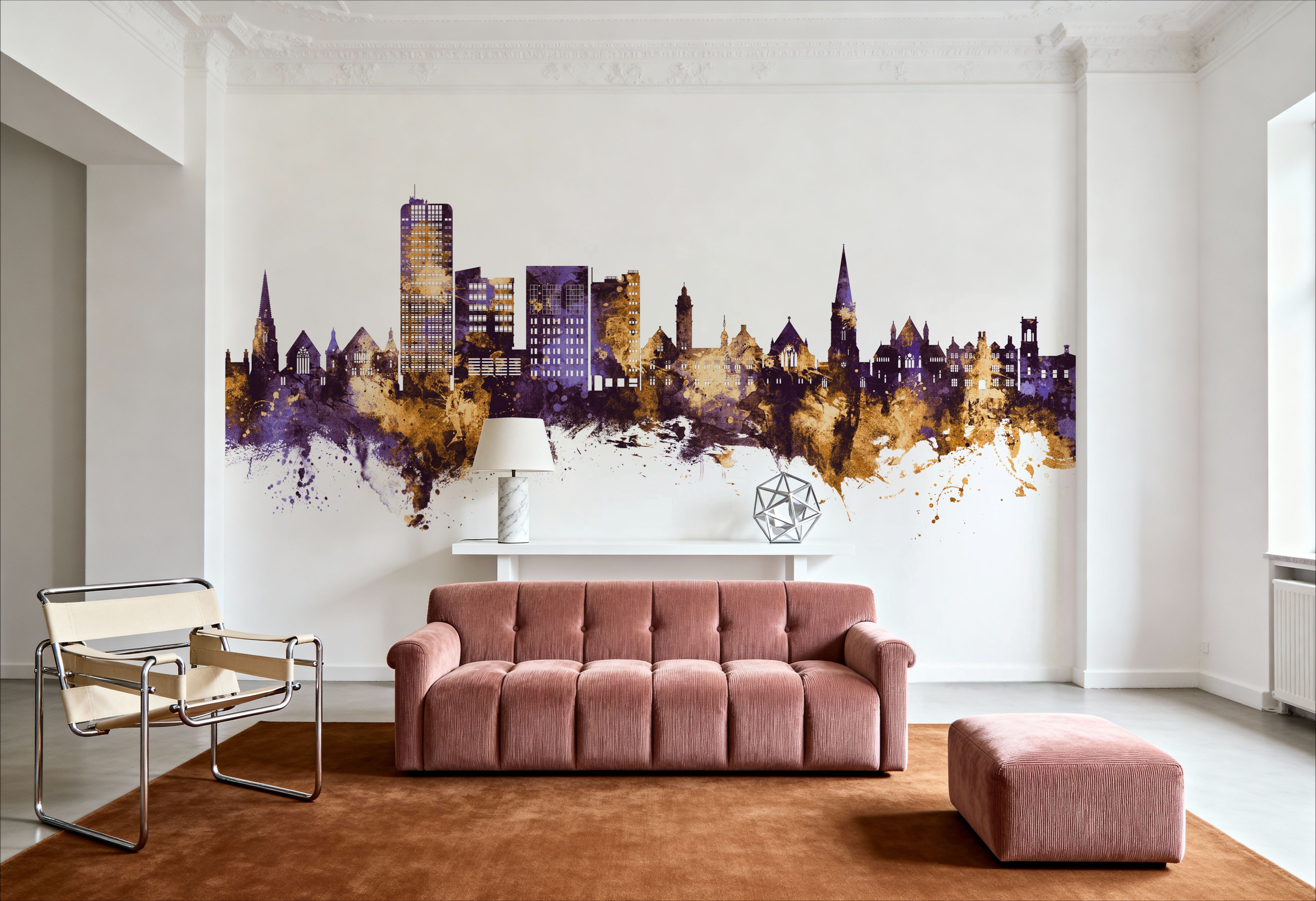 Swindon England Skyline Purple & Gold