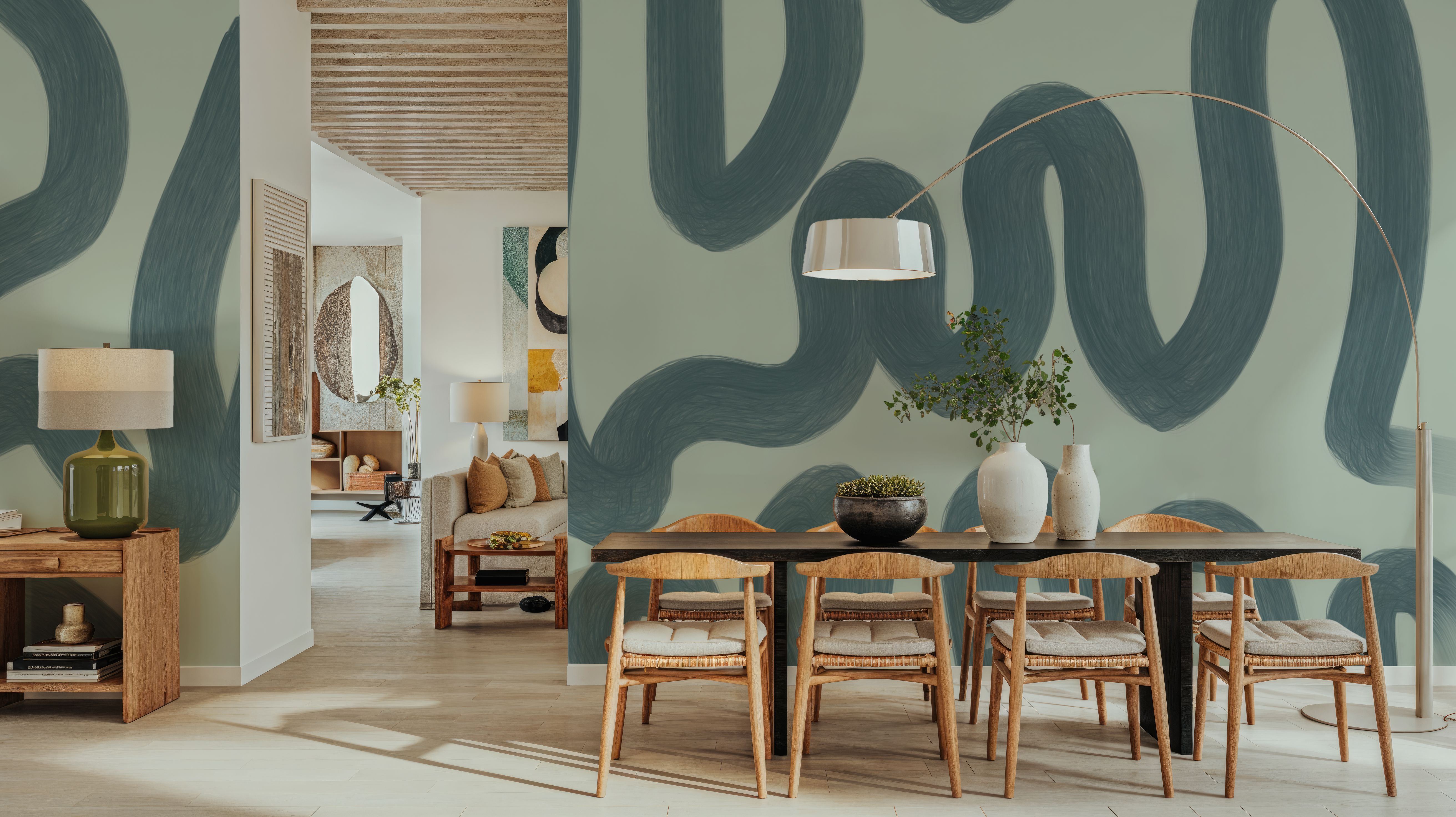 Modern Abstract, Light Teal