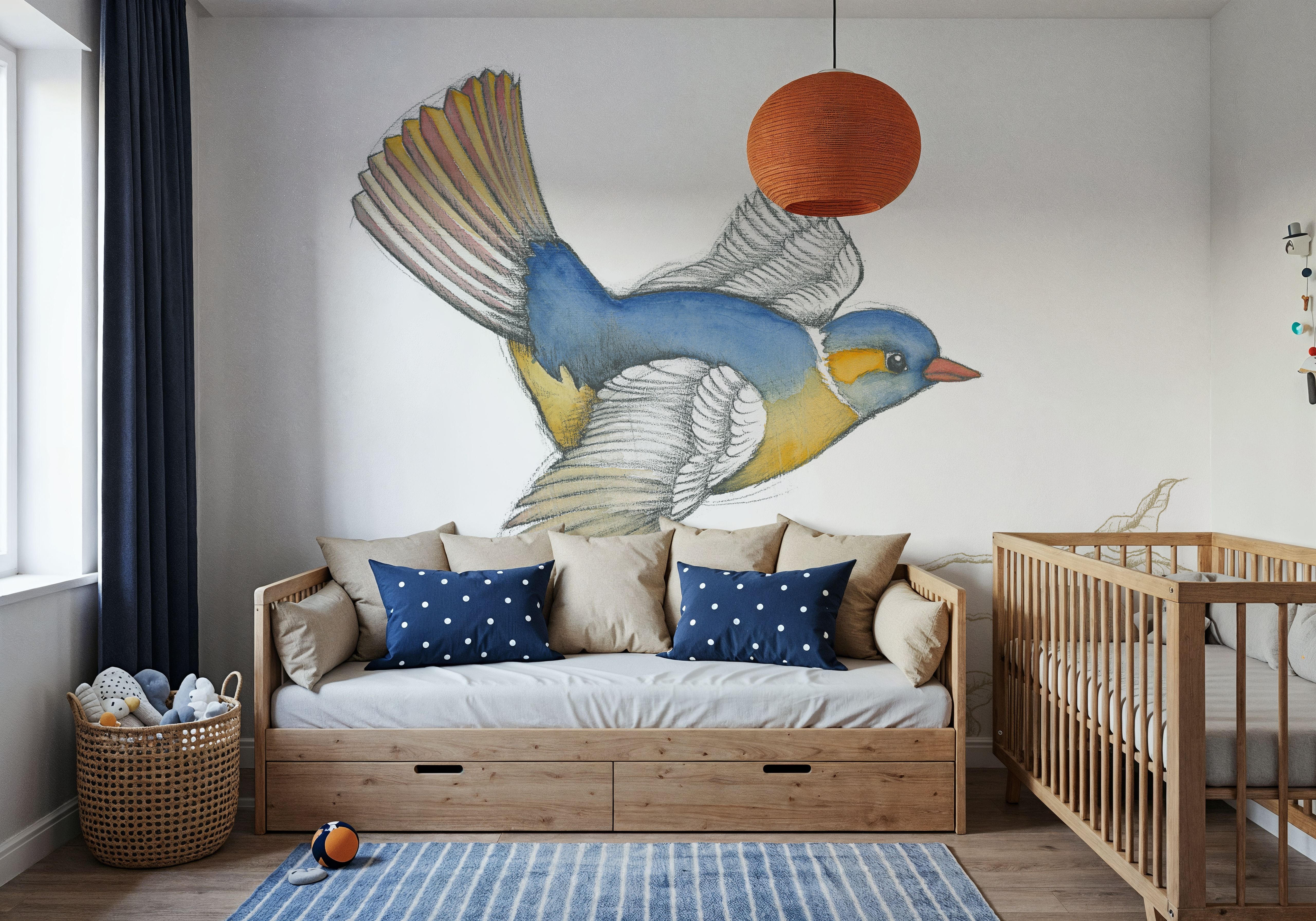 Arts and Crafts Birds III on White