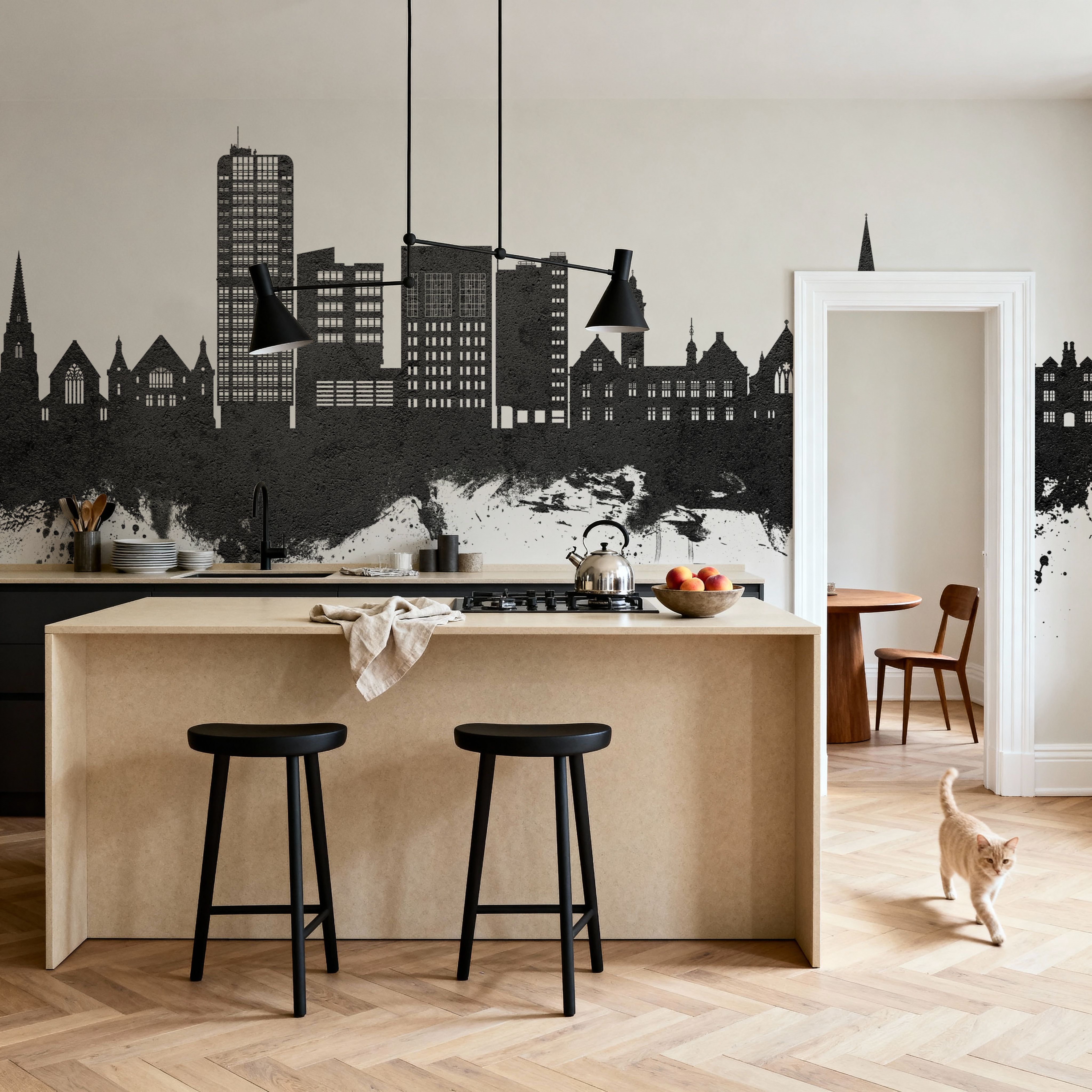 Swindon England Skyline Black & White