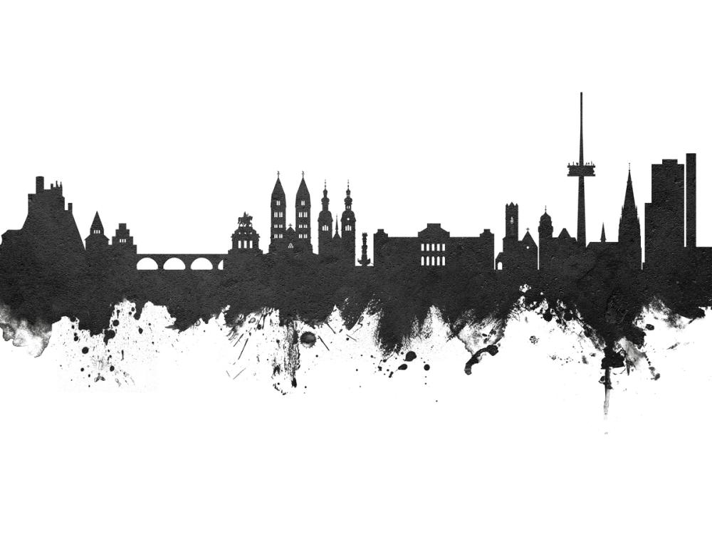 Koblenz Germany Skyline Black & White