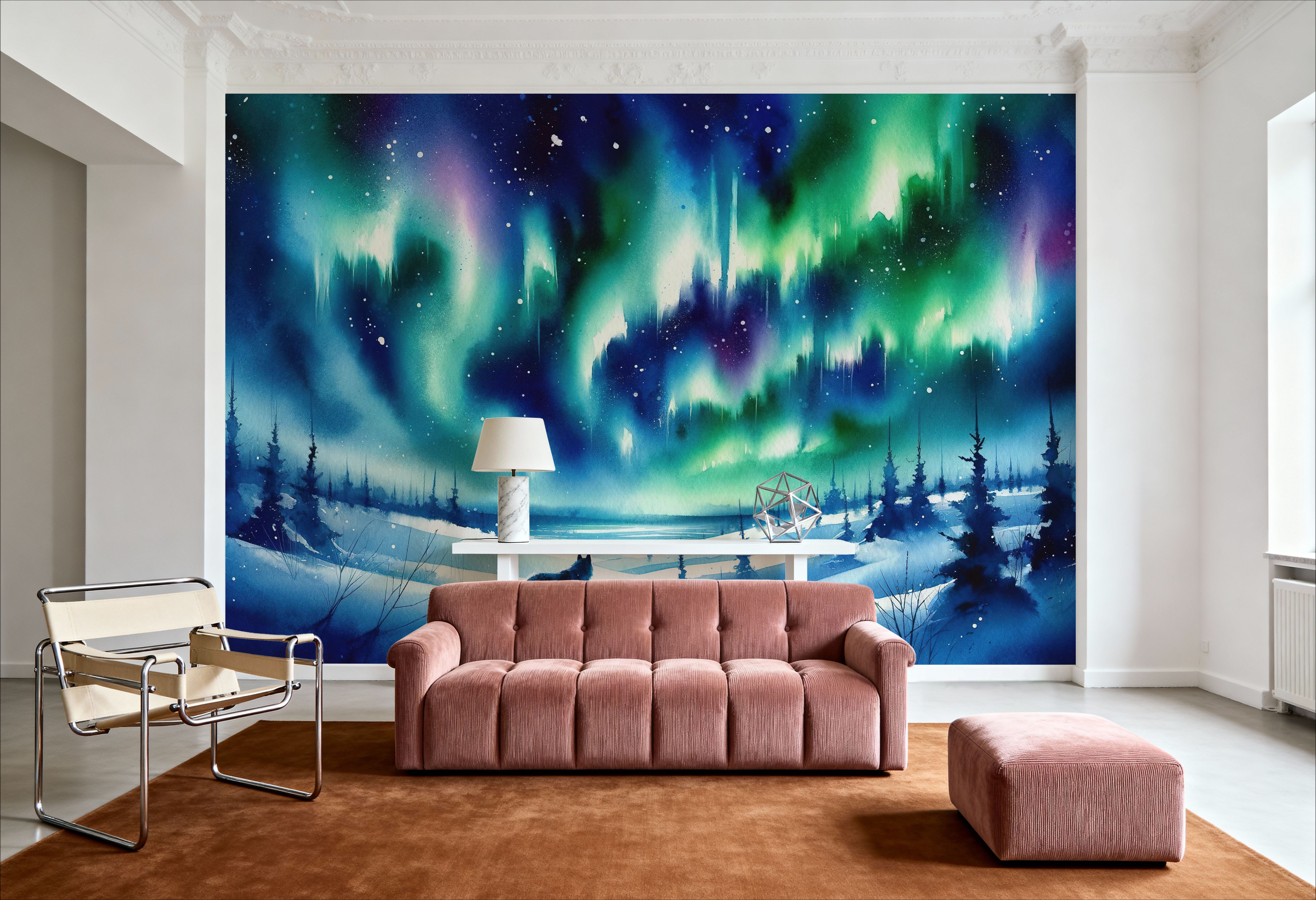 Arctic Fox and Northern Lights