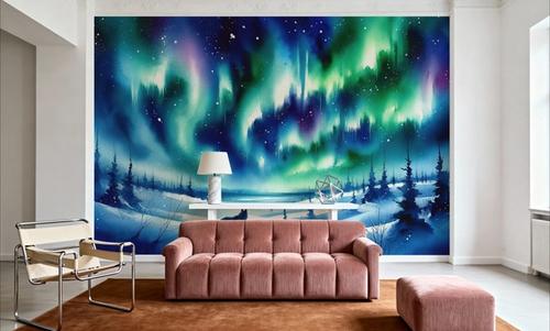 Arctic Fox and Northern Lights