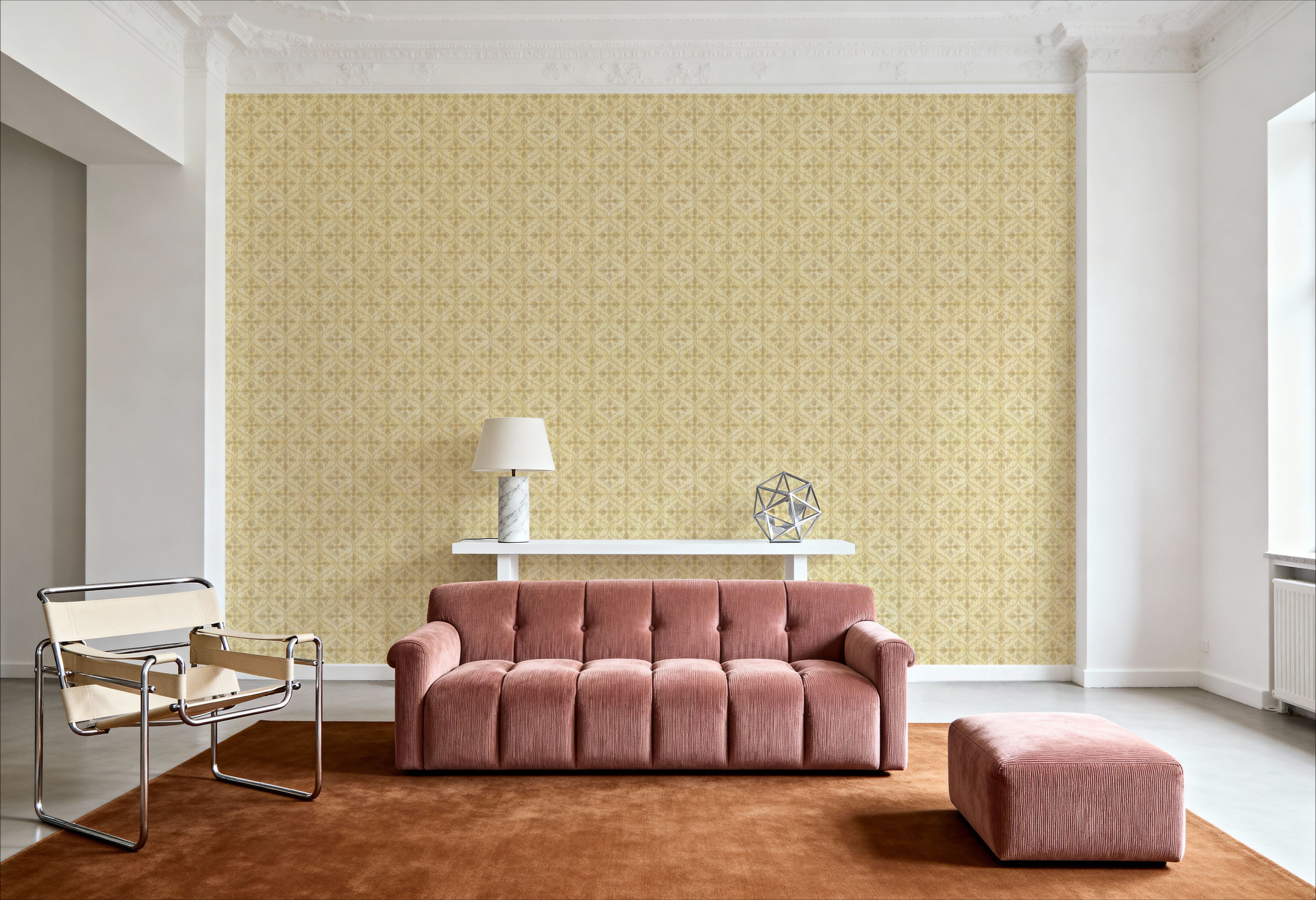 Quatrefoil Watercolor Trellis, Butter