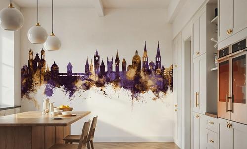 Lucerne Switzerland Luzern Skyline Purple & Gold