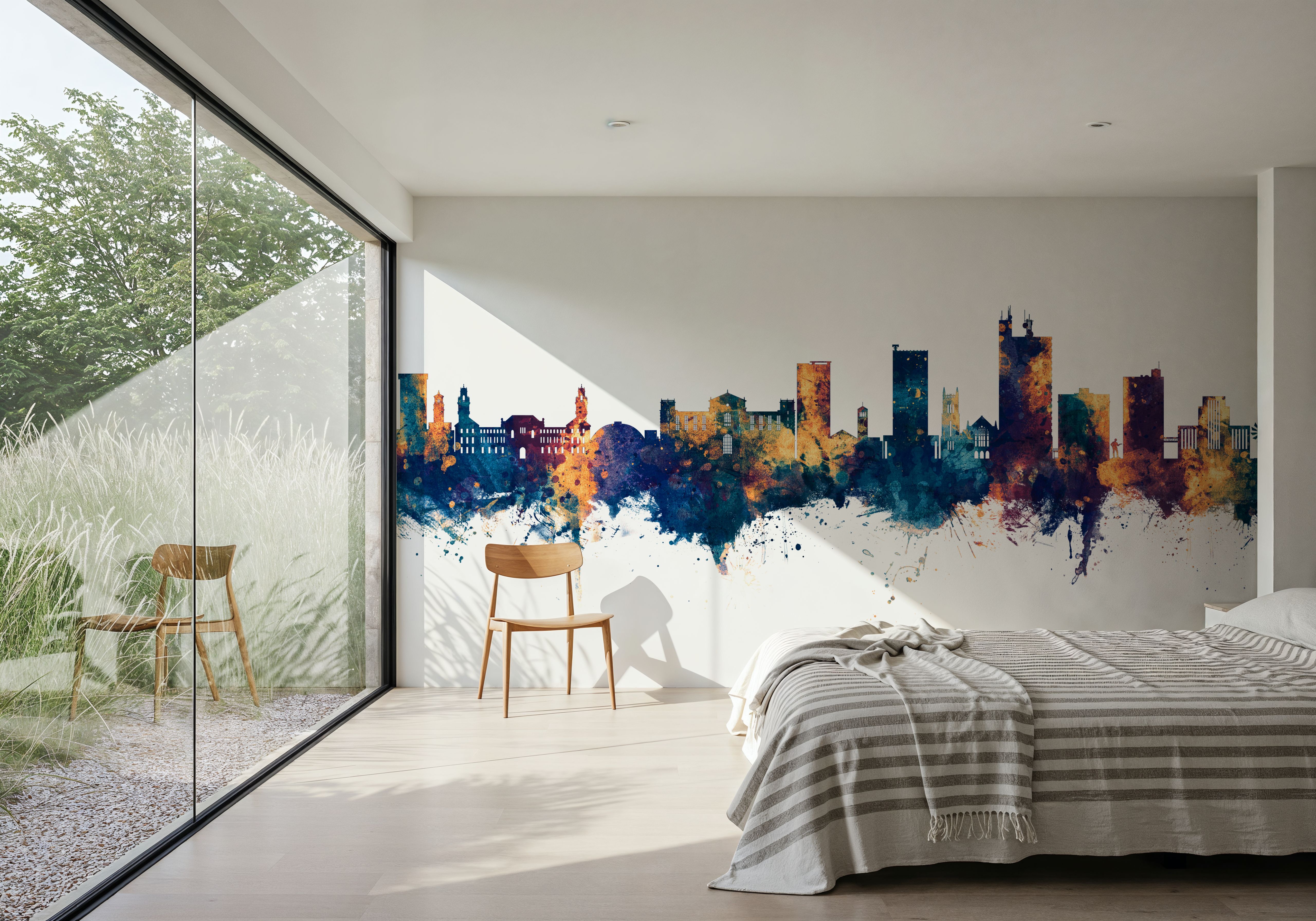 Lubbock Texas Skyline Blue & Bronze