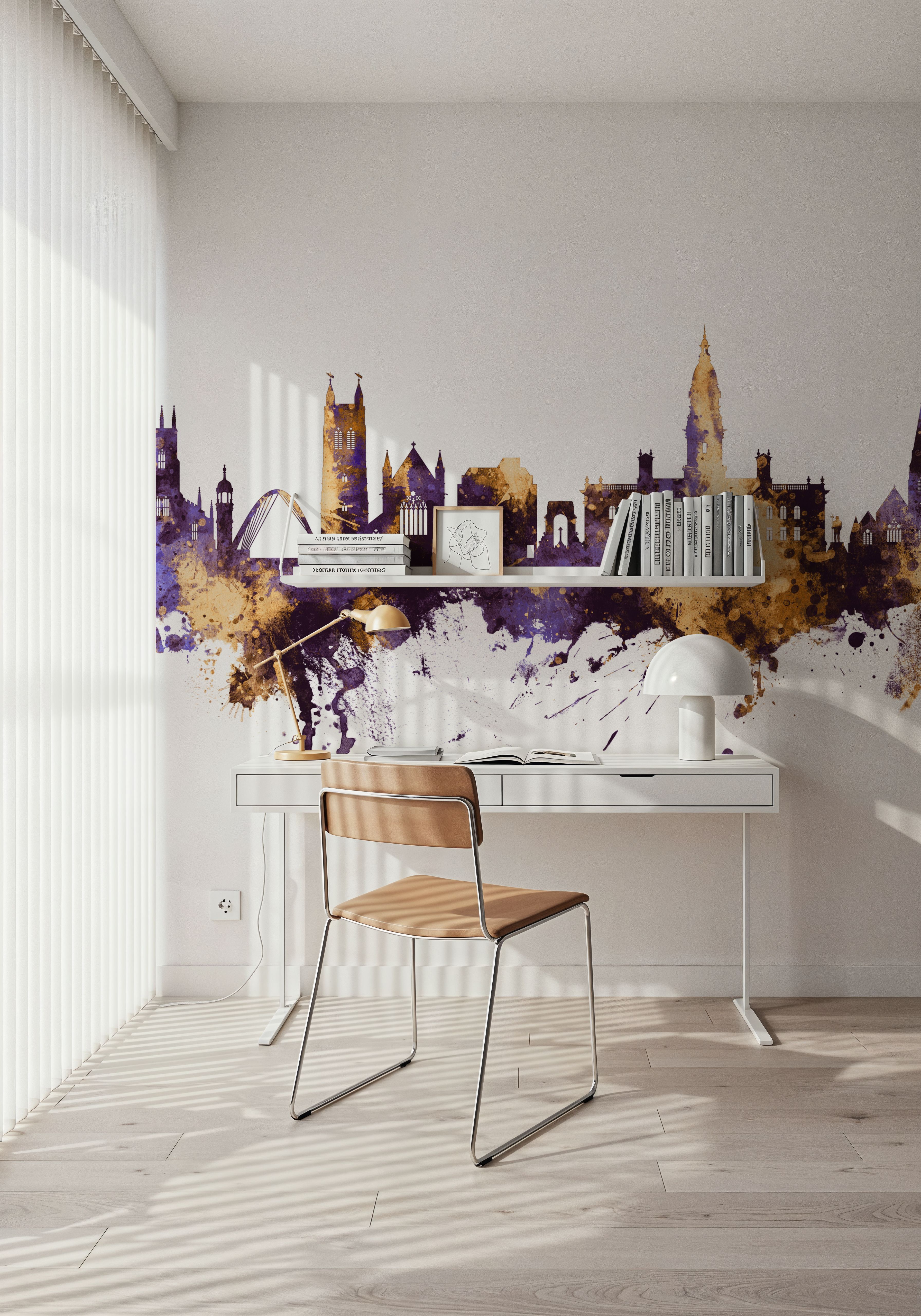 Bolton England Skyline Purple & Gold