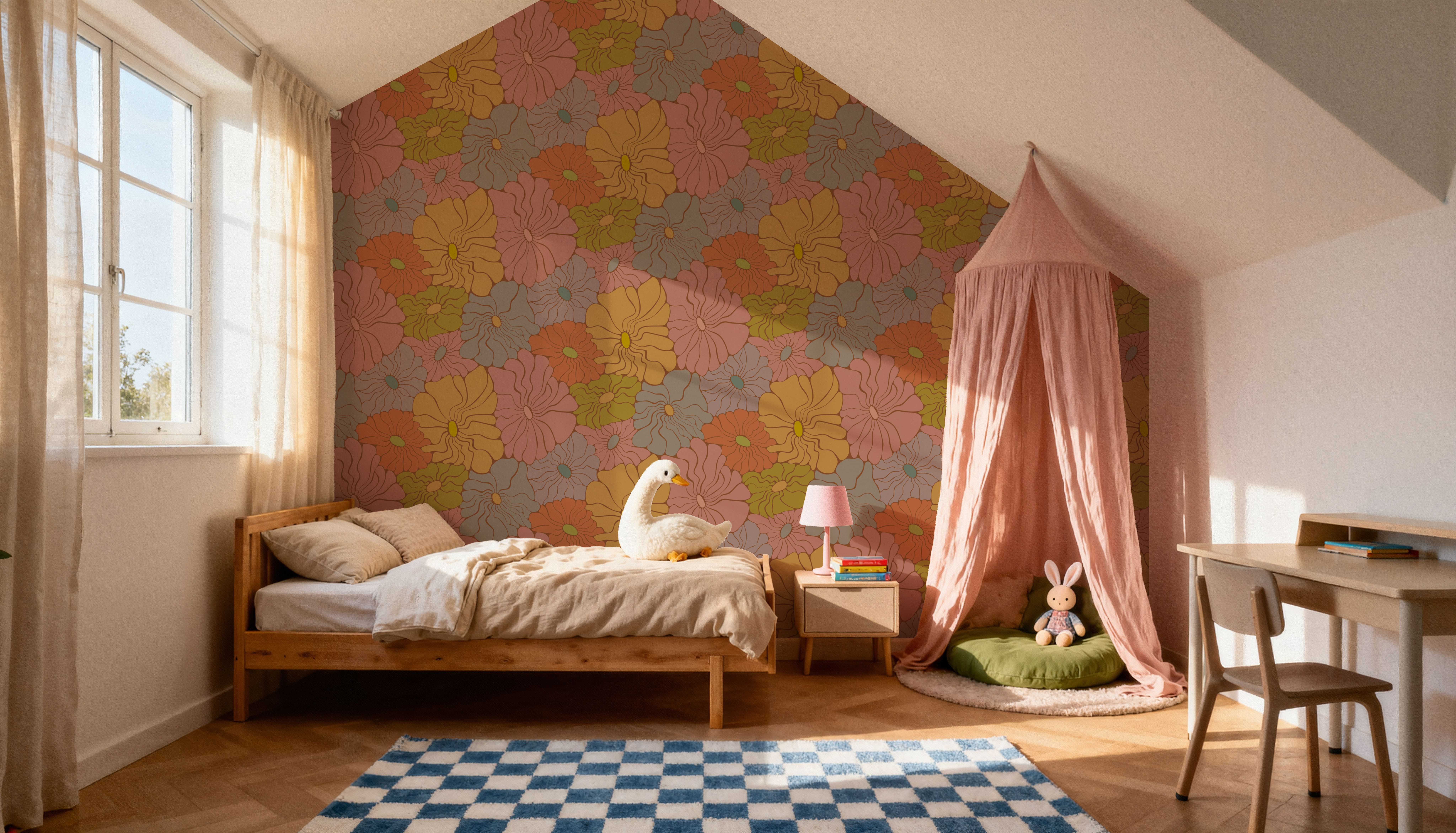 Cool Fluid Flowers, Muted