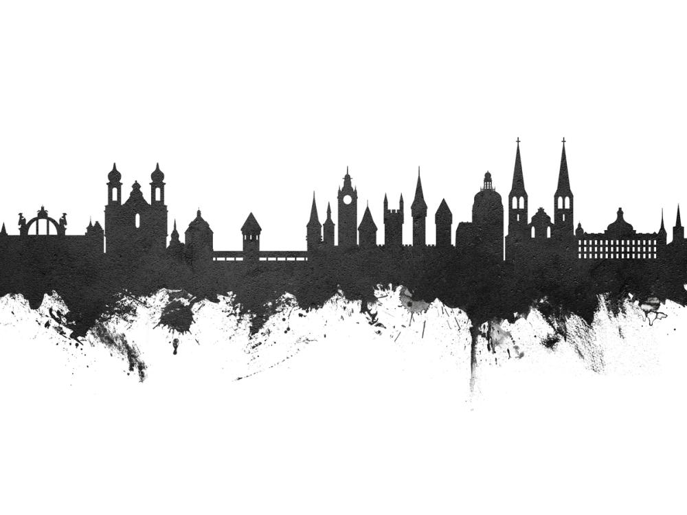 Lucerne Switzerland Luzern Skyline Black & White